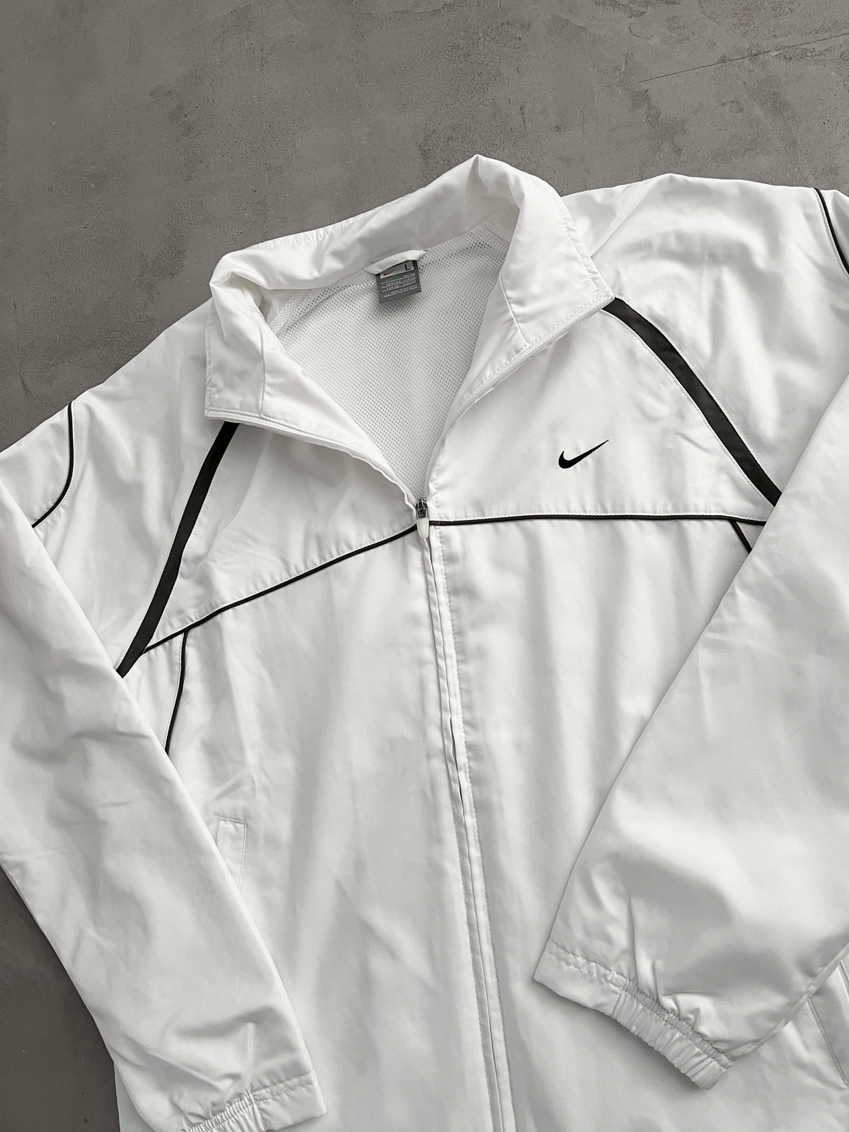 WHITE/MOCHA NIKE TRACK JACKET - 2000S - L