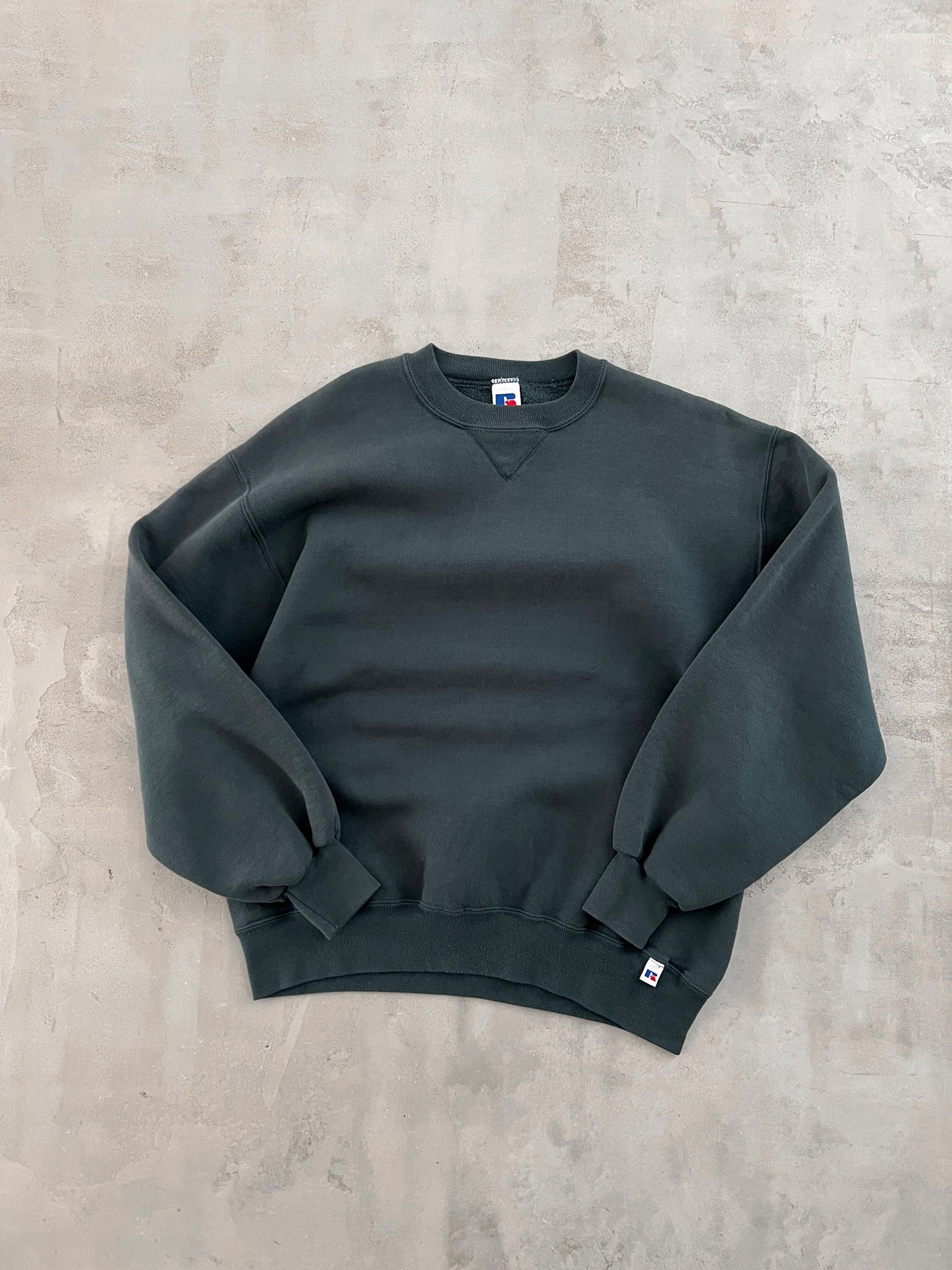 DARK GREEN RUSSELL SWEATER - 1990S - L/M