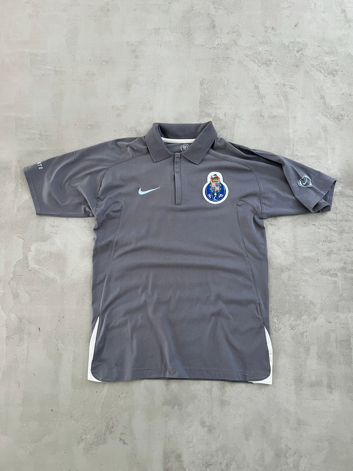 GREY/BABY BLUE FC PORTO NIKE POLO - 2000S - M
