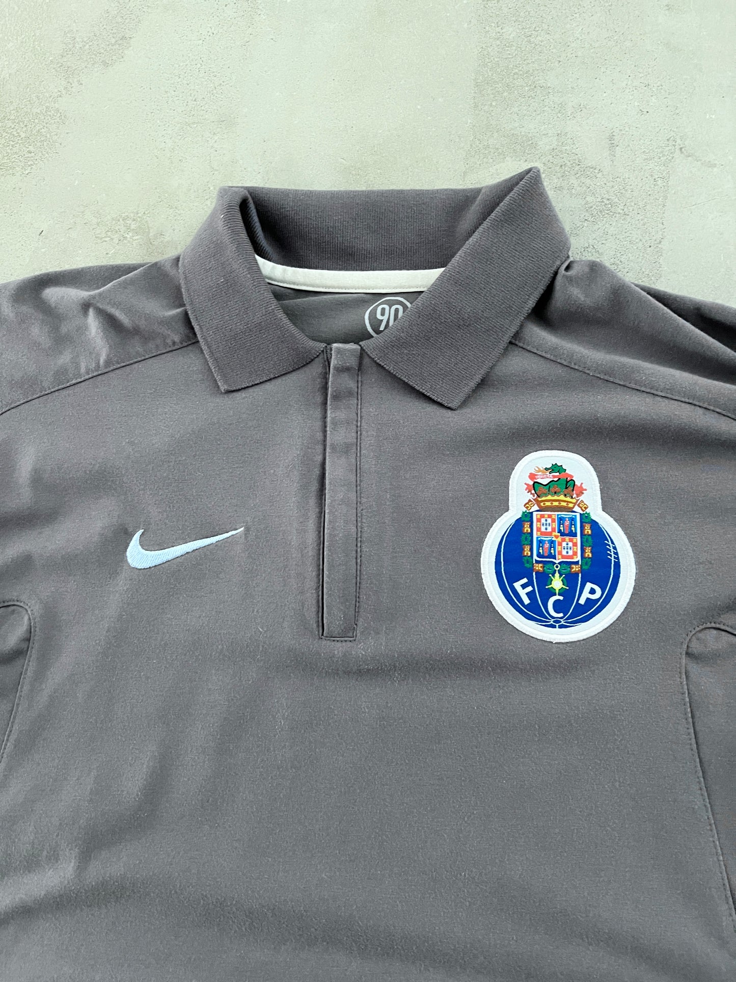 GREY/BABY BLUE FC PORTO NIKE POLO - 2000S - M