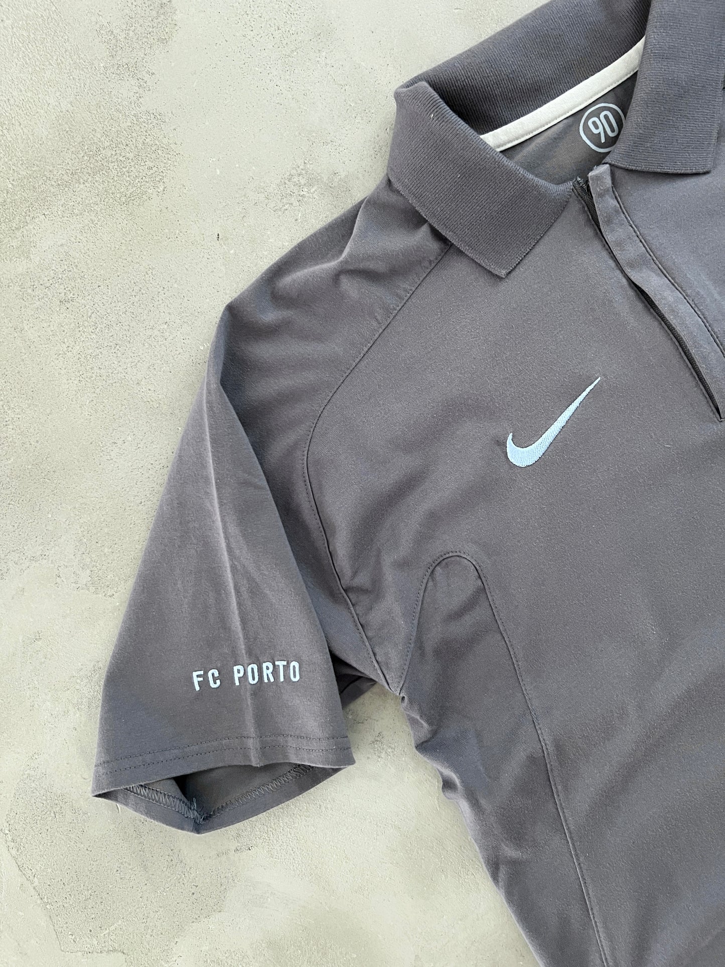 GREY/BABY BLUE FC PORTO NIKE POLO - 2000S - M