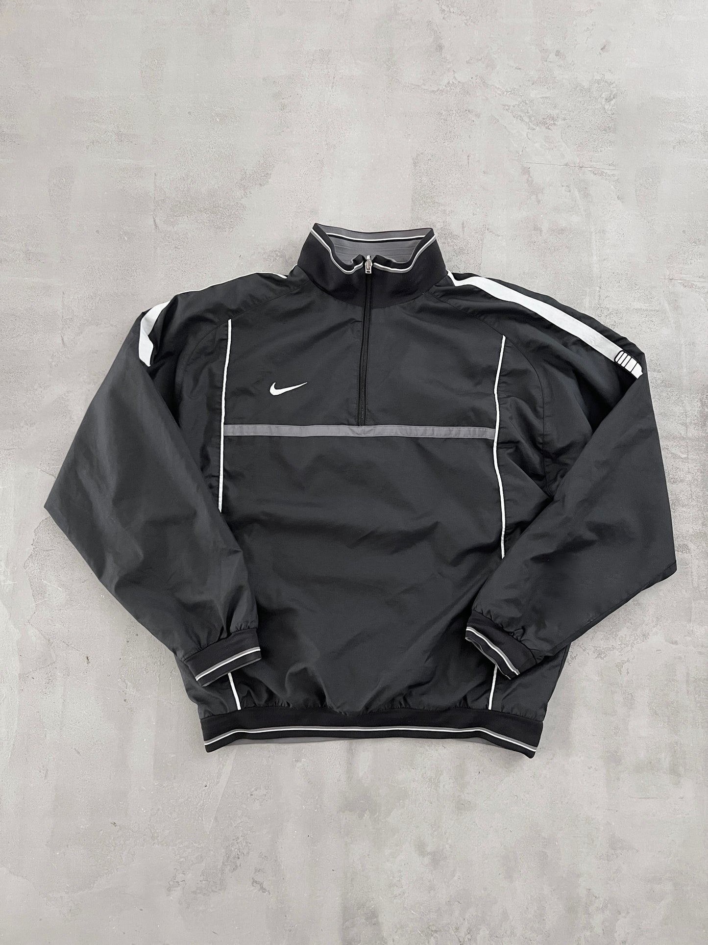 BLACK/GREY REVERSIBLE NIKE HALFZIP - 2000S - L/M