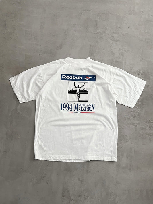 WHITE REBOOK VIENNA MARATHON TEE - 1994 - XL