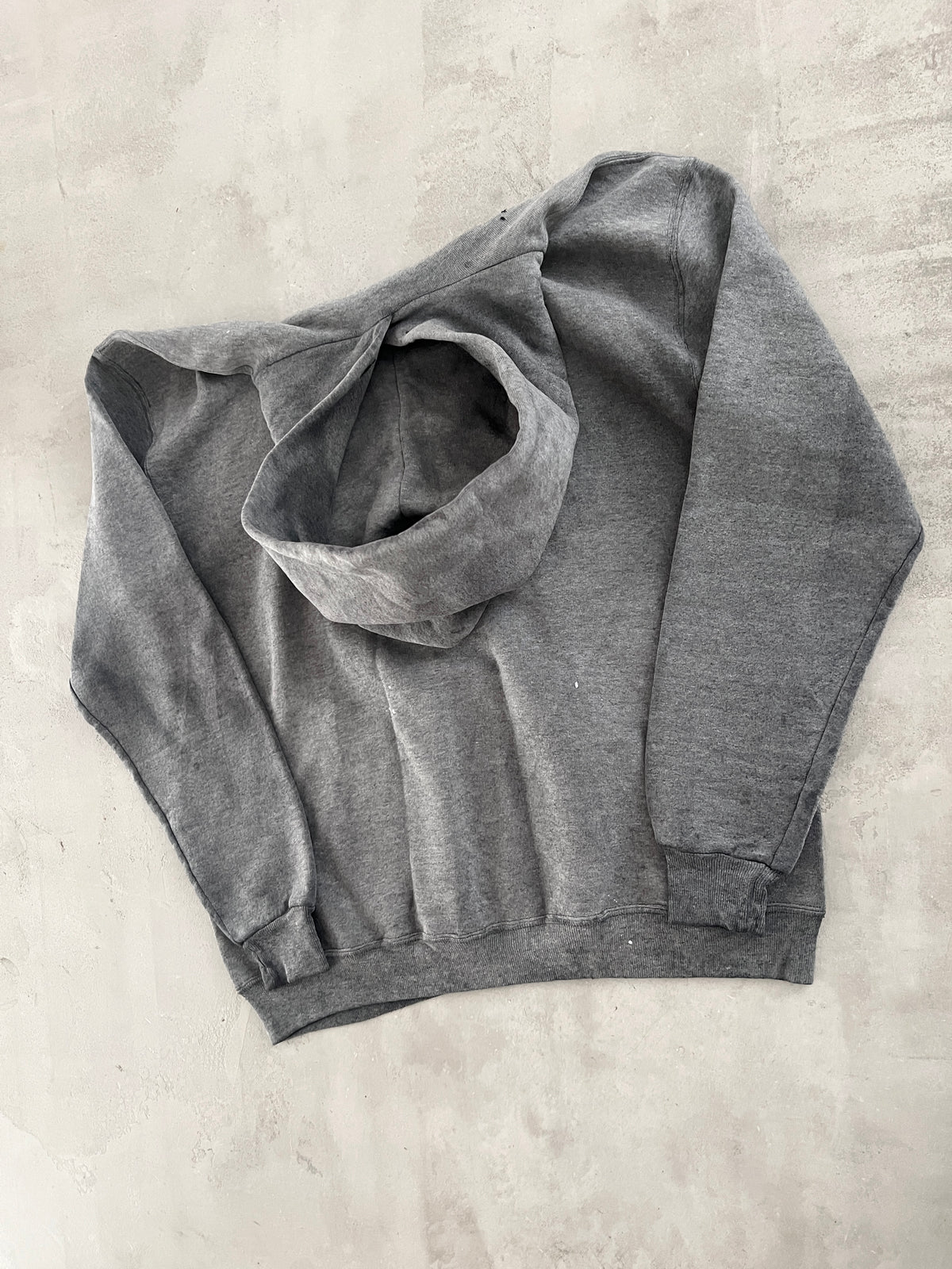 FADED GREY RUSSELL HOODIE - 1990S - L/M