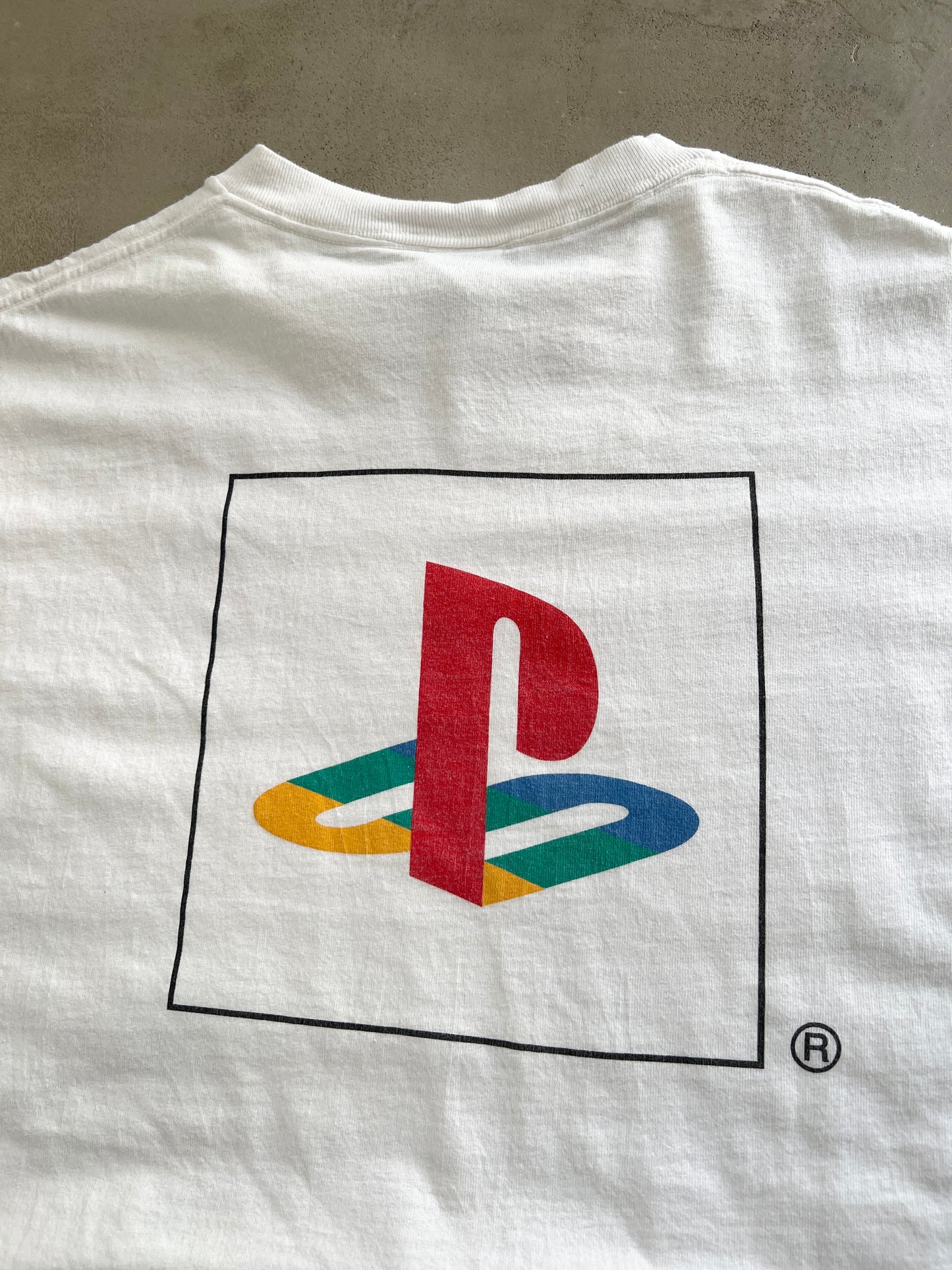 WHITE PLAYSTATION PROMO TEE - 1990S - L
