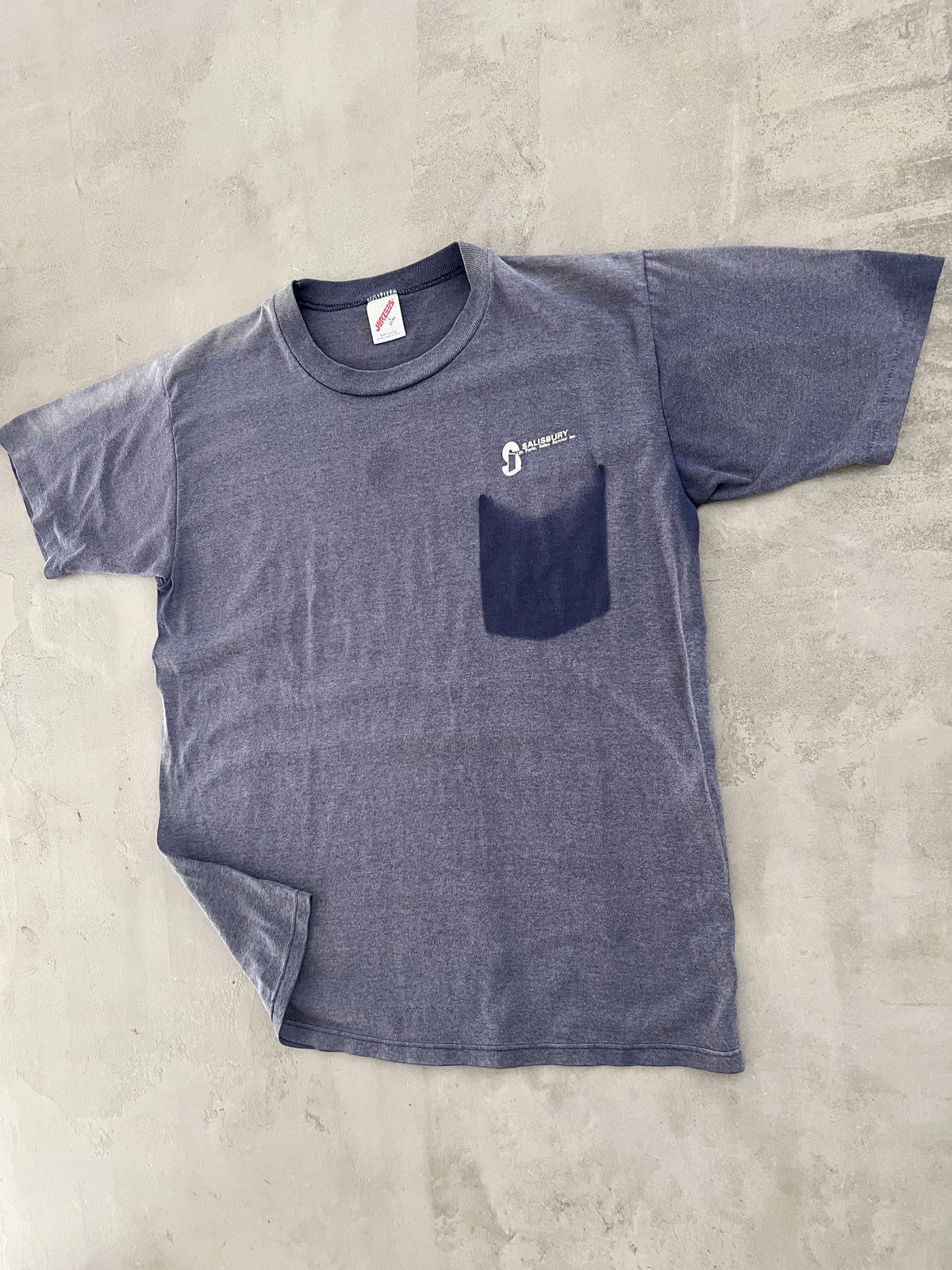 FADED NAVY GHOST POCKET TEE - 1990S - M