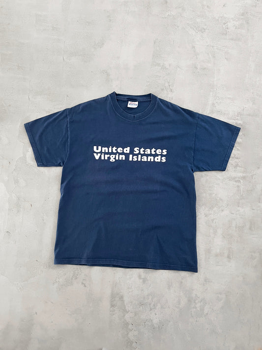 NAVY VIRGIN ISLANDS TEE - 2000S - L
