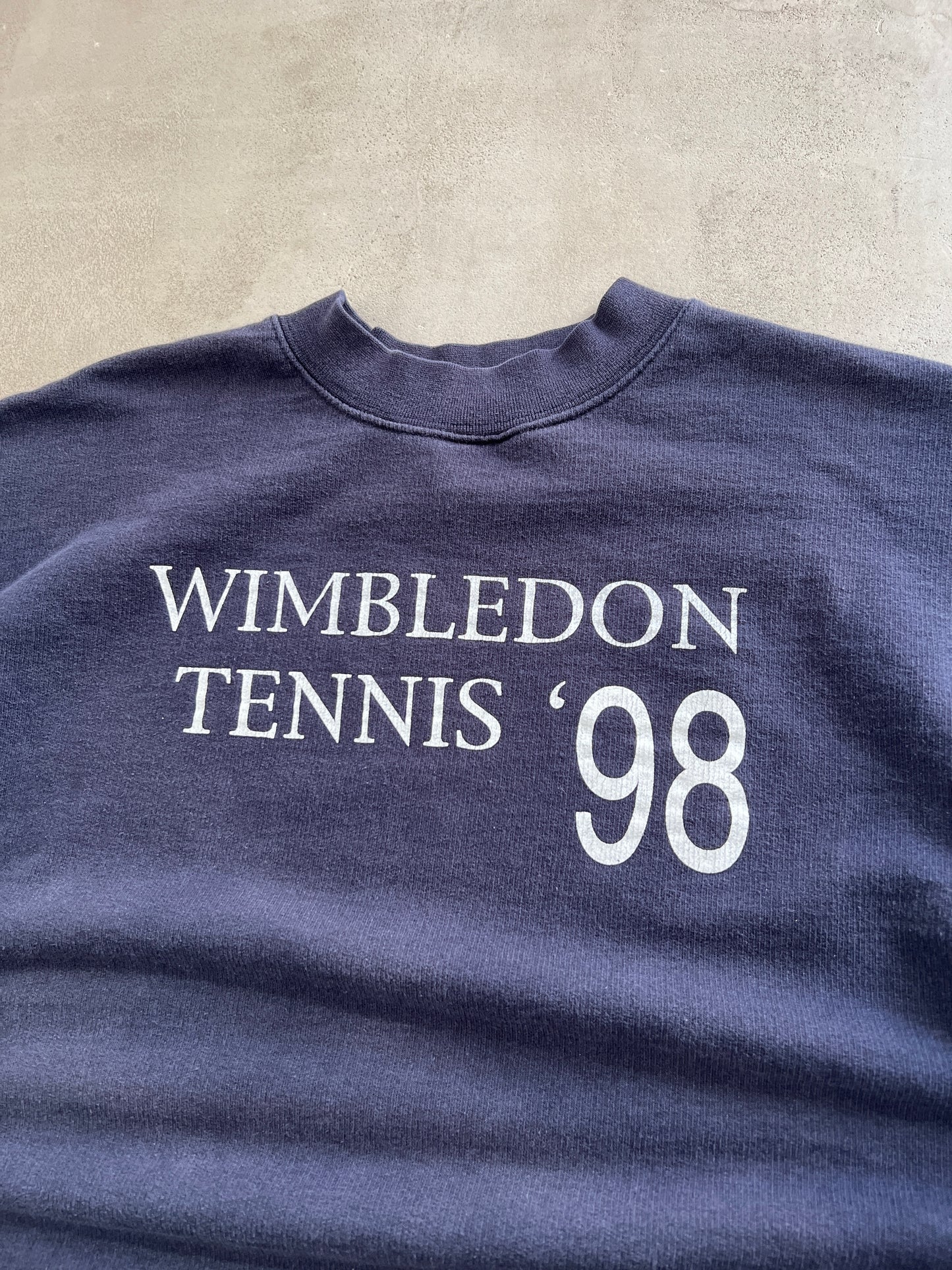 NAVY WIMBLEDON TENNIS SWEATER - 1990S - M/S