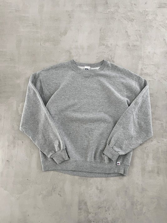 GREY RUSSELL SWEATER - 1990S - L/M