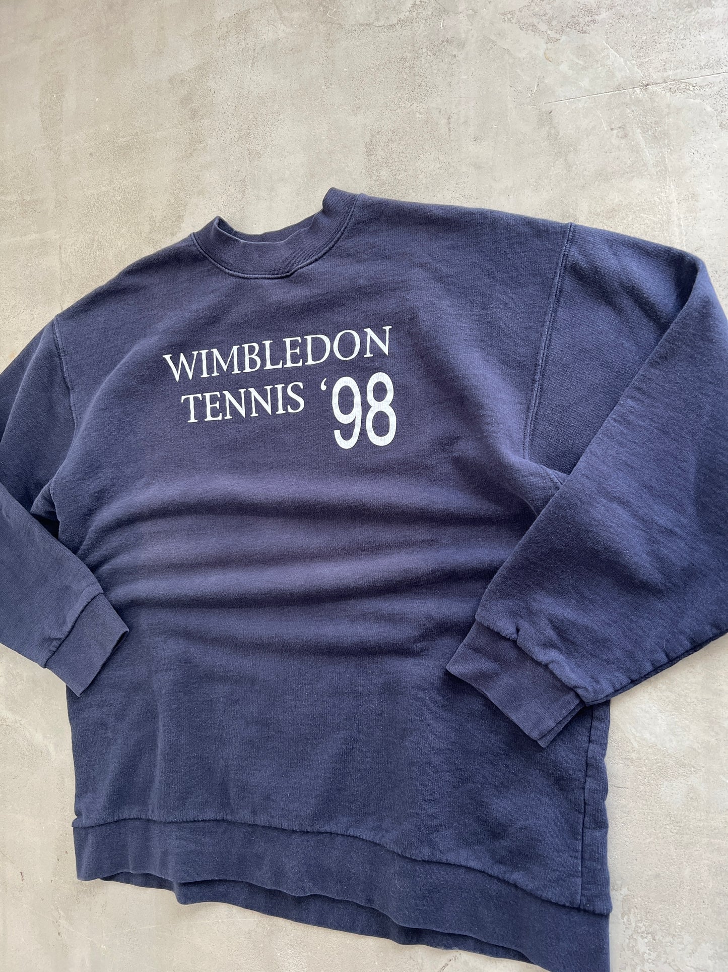 NAVY WIMBLEDON TENNIS SWEATER - 1990S - M/S