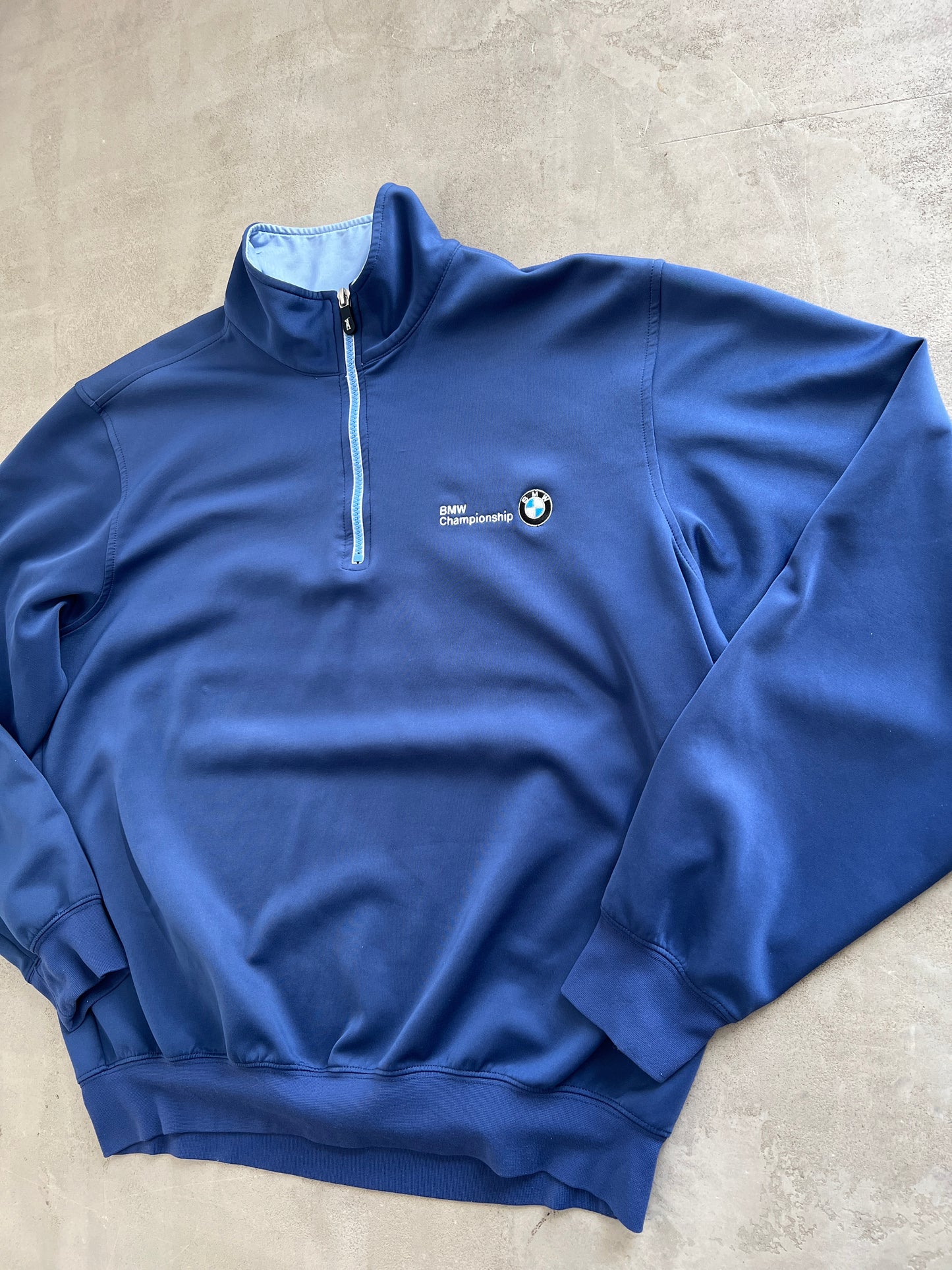 NAVY BMW GOLF HALF ZIP - 2000S - L