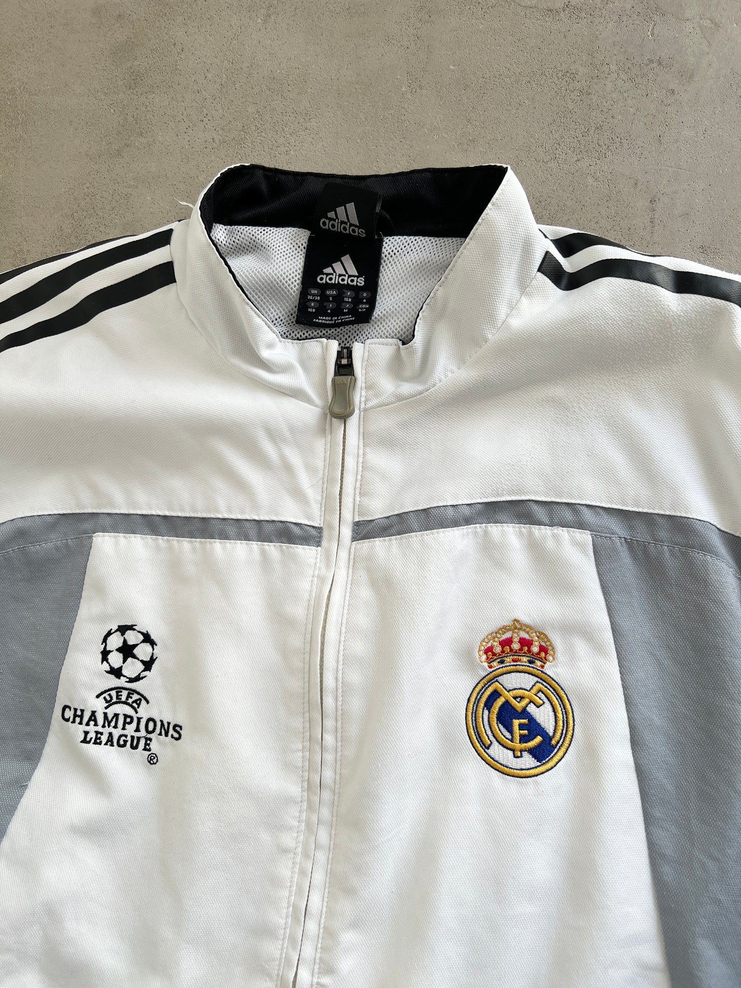 WHITE REAL MADRID TRACK JACKET - 2000S - L/M