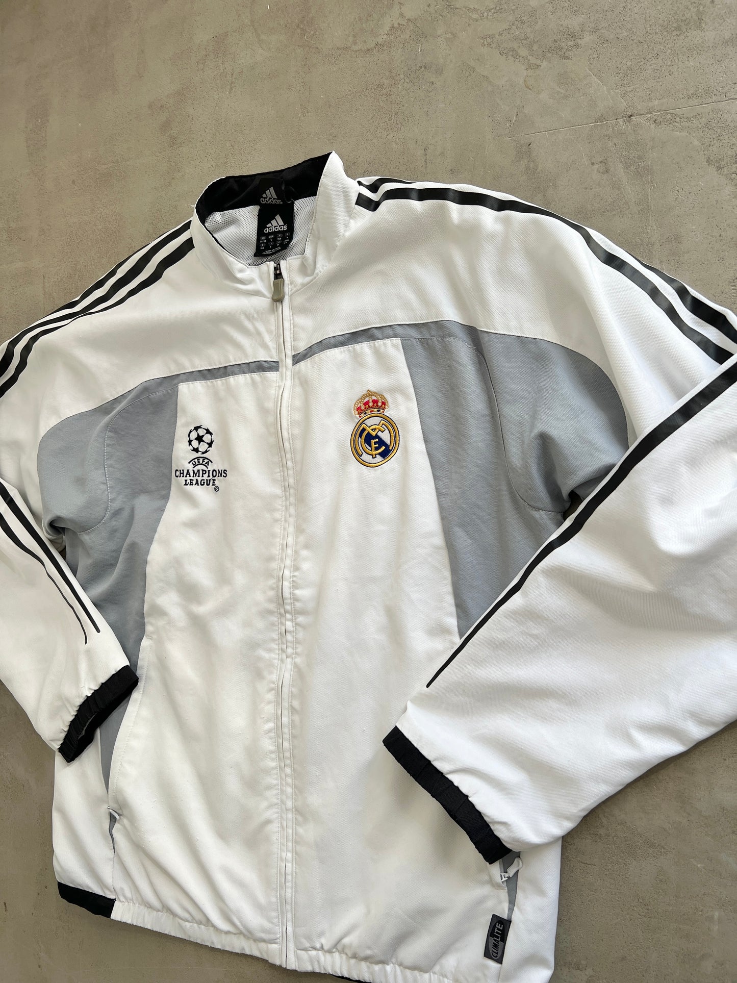 WHITE REAL MADRID TRACK JACKET - 2000S - L/M