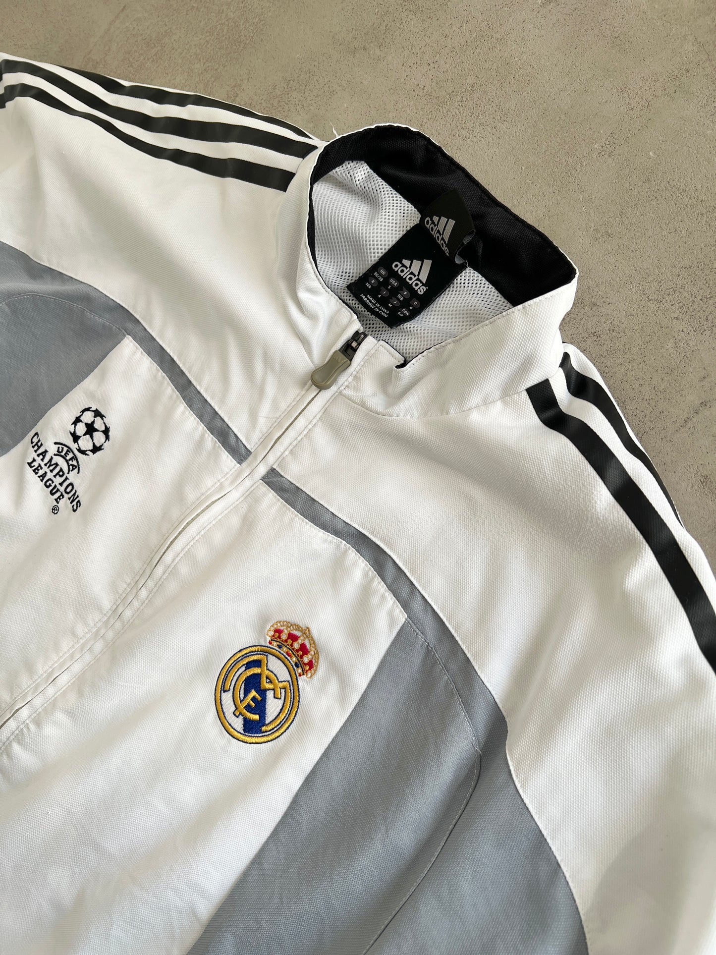 WHITE REAL MADRID TRACK JACKET - 2000S - L/M