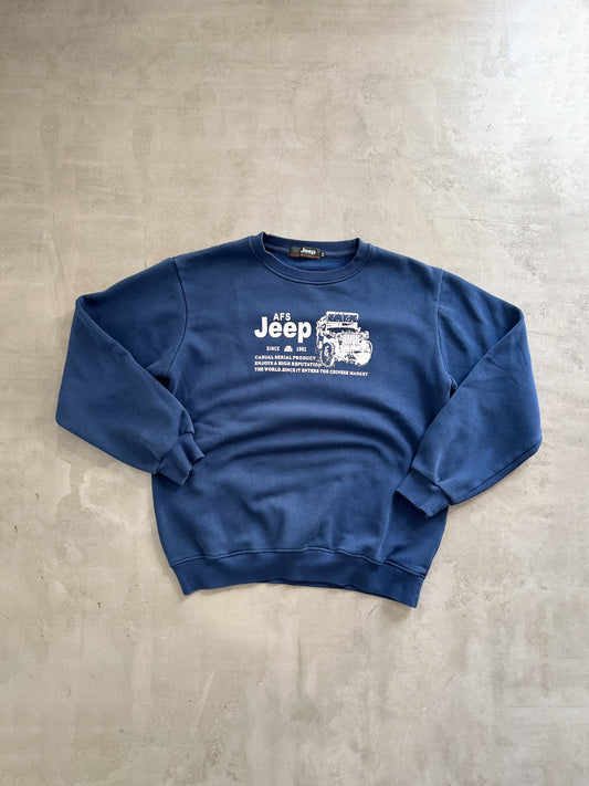 NAVY JEEP SWEATER - 1990S - M