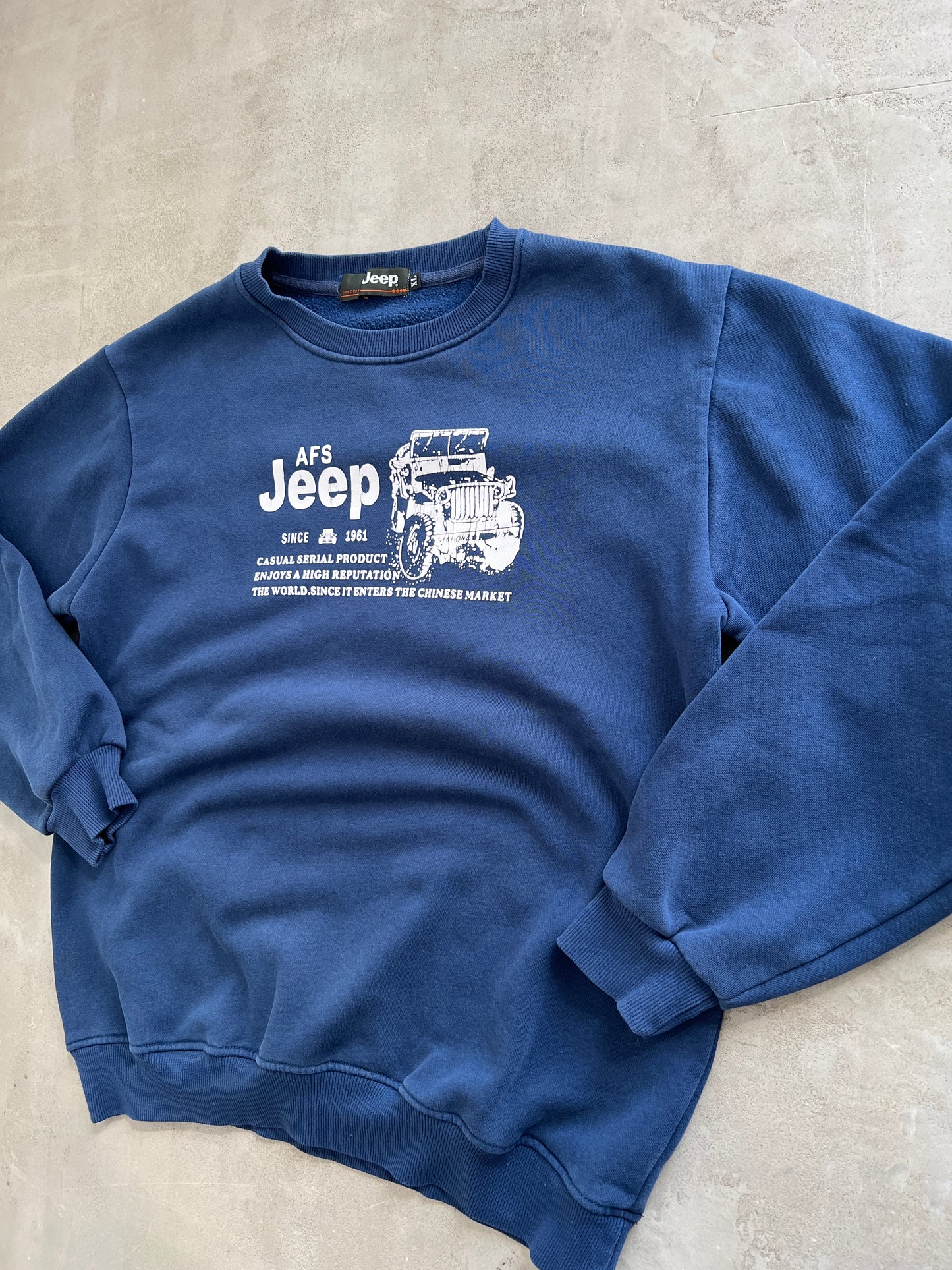 NAVY JEEP SWEATER - 1990S - M