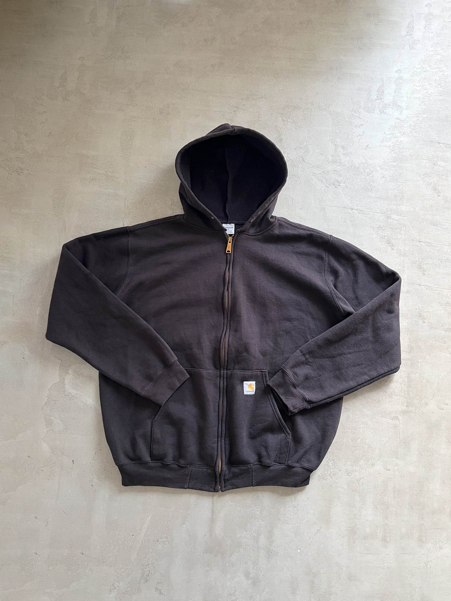 DARK BROWN CARHARTT ZIP UP HOODIE - 199S - XL