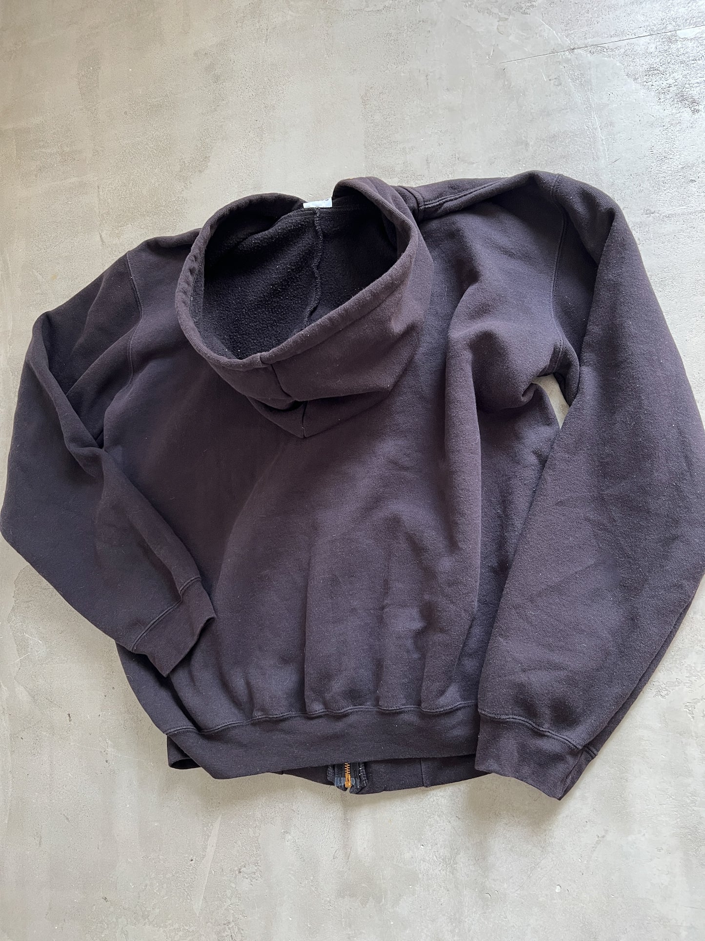 DARK BROWN CARHARTT ZIP UP HOODIE - 199S - XL