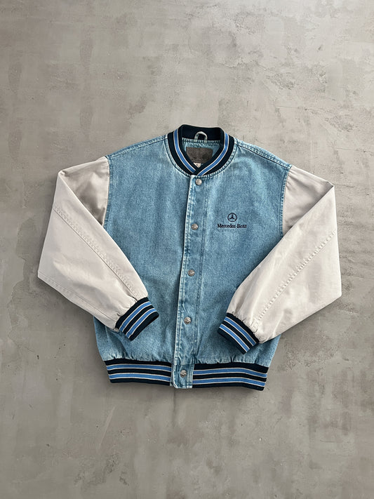 JEANS BLUE MERCEDES BENZ JACKET - 1990S - S/M