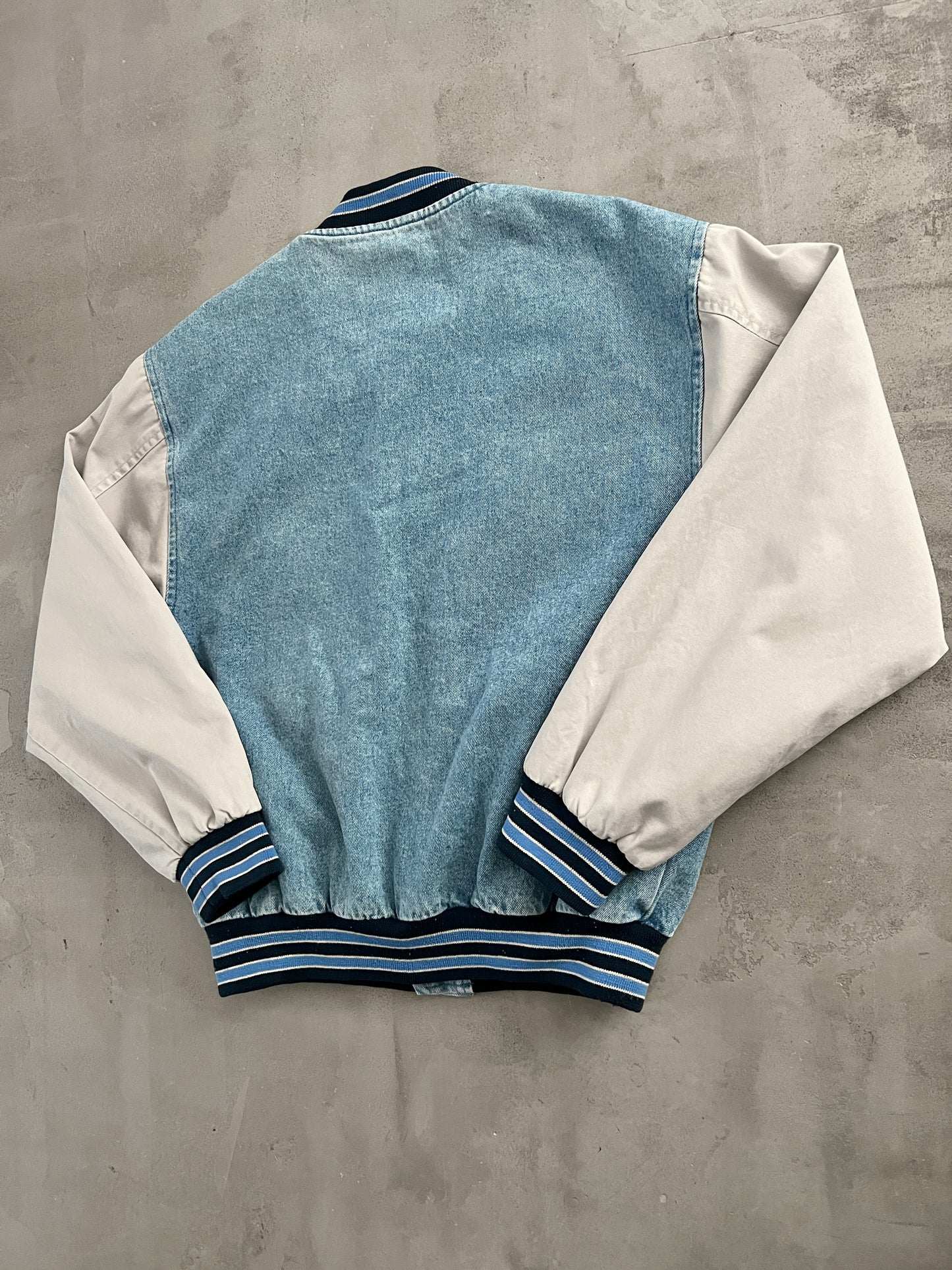 JEANS BLUE MERCEDES BENZ JACKET - 1990S - S/M