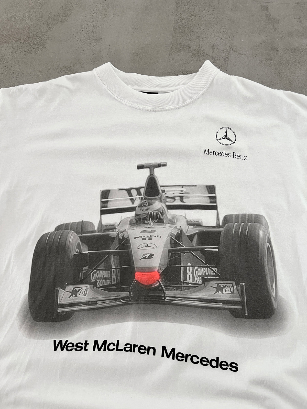 WHITE MERCEDES BENZ RACING TEE - 1990S - XL