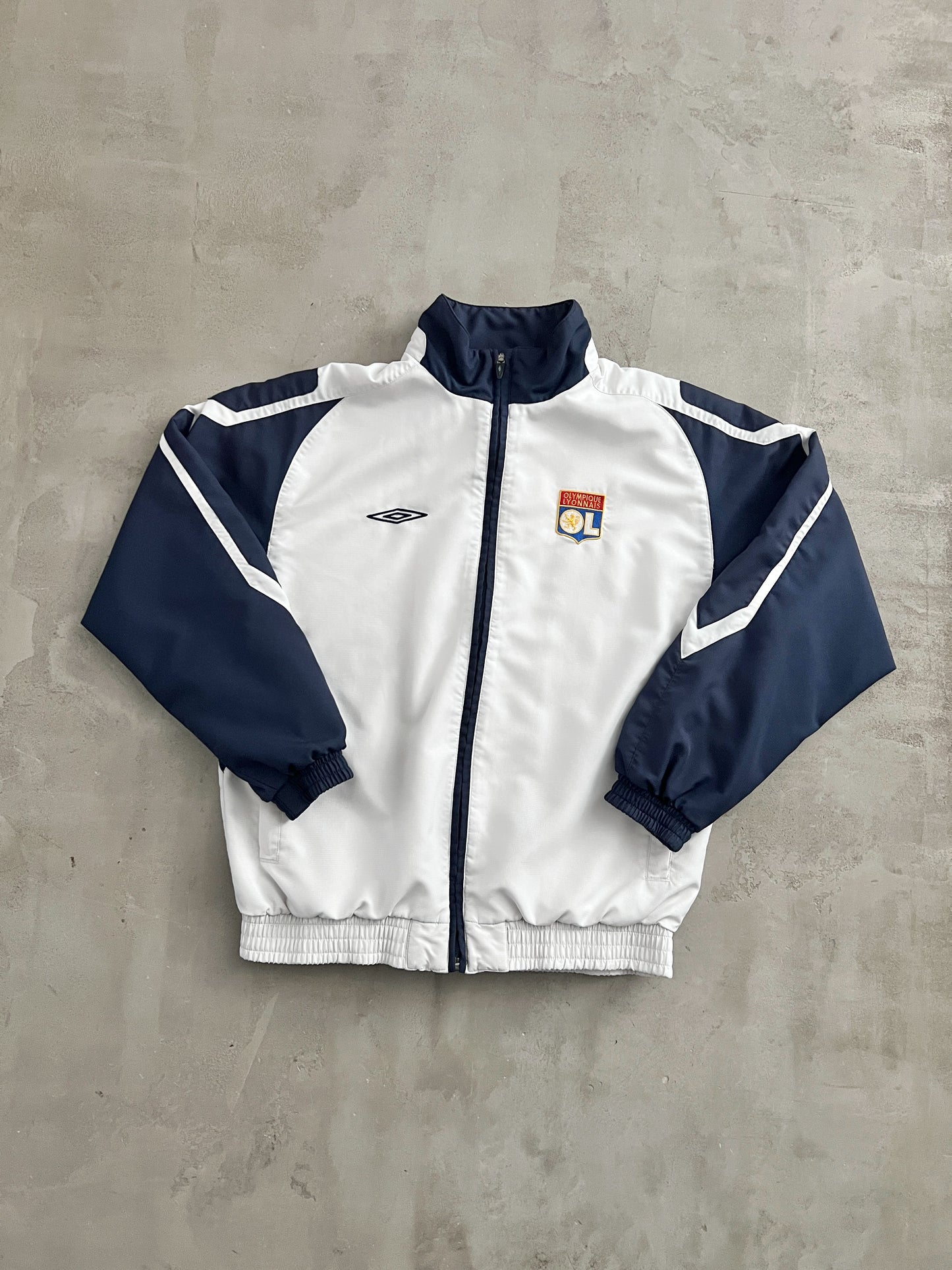 WHITE OLYMPIQUE LYON UMBRO JACKET - 2000S - XS