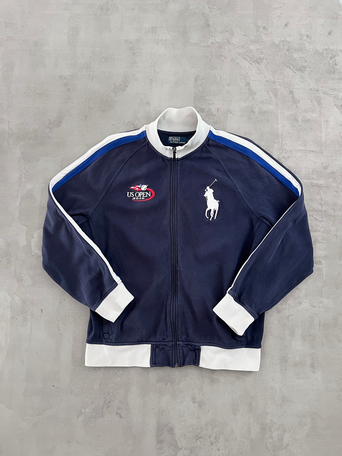 NAVY US OPEN RALPH LAUREN JACKET - 2000S - L
