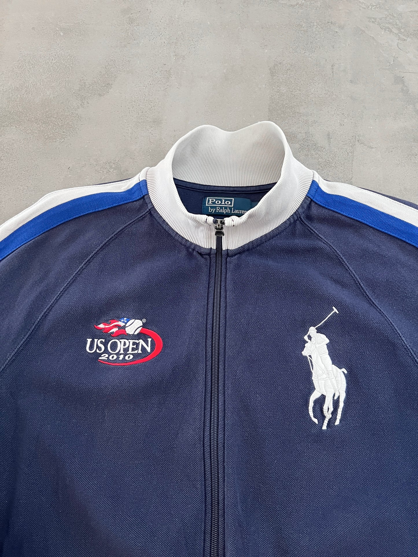 NAVY US OPEN RALPH LAUREN JACKET - 2000S - L