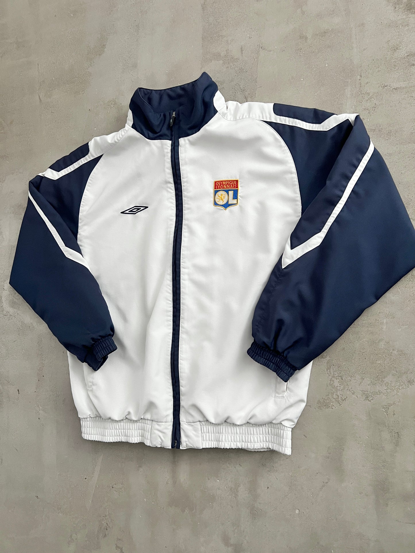 WHITE OLYMPIQUE LYON UMBRO JACKET - 2000S - XS