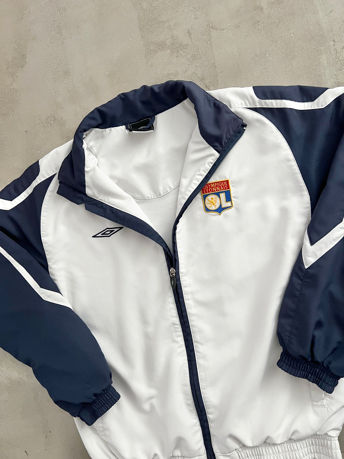 WHITE OLYMPIQUE LYON UMBRO JACKET - 2000S - XS