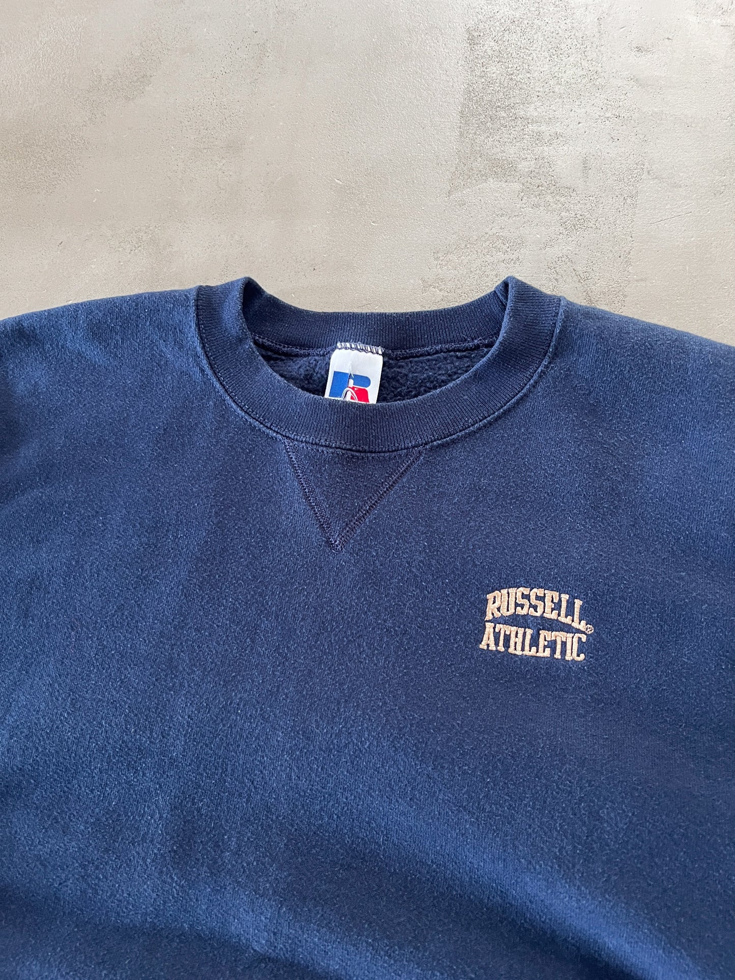 NAVY RUSSELL ATHELTIC SWEATER - 2000S - M