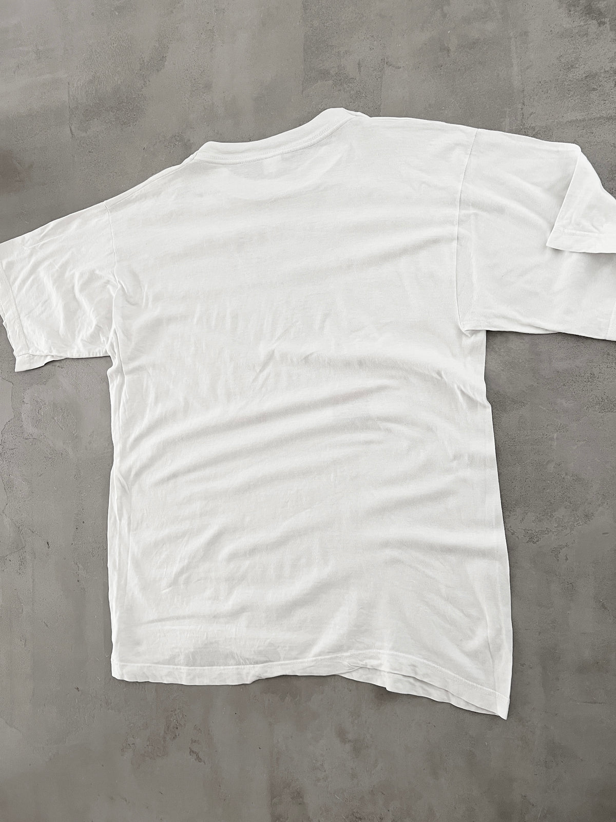 WHITE FRENCH MARATHON TEE - 1990S - XL