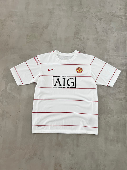 WHITE MANCHESTER UNITED NIKE JERSEY - 2000S - S