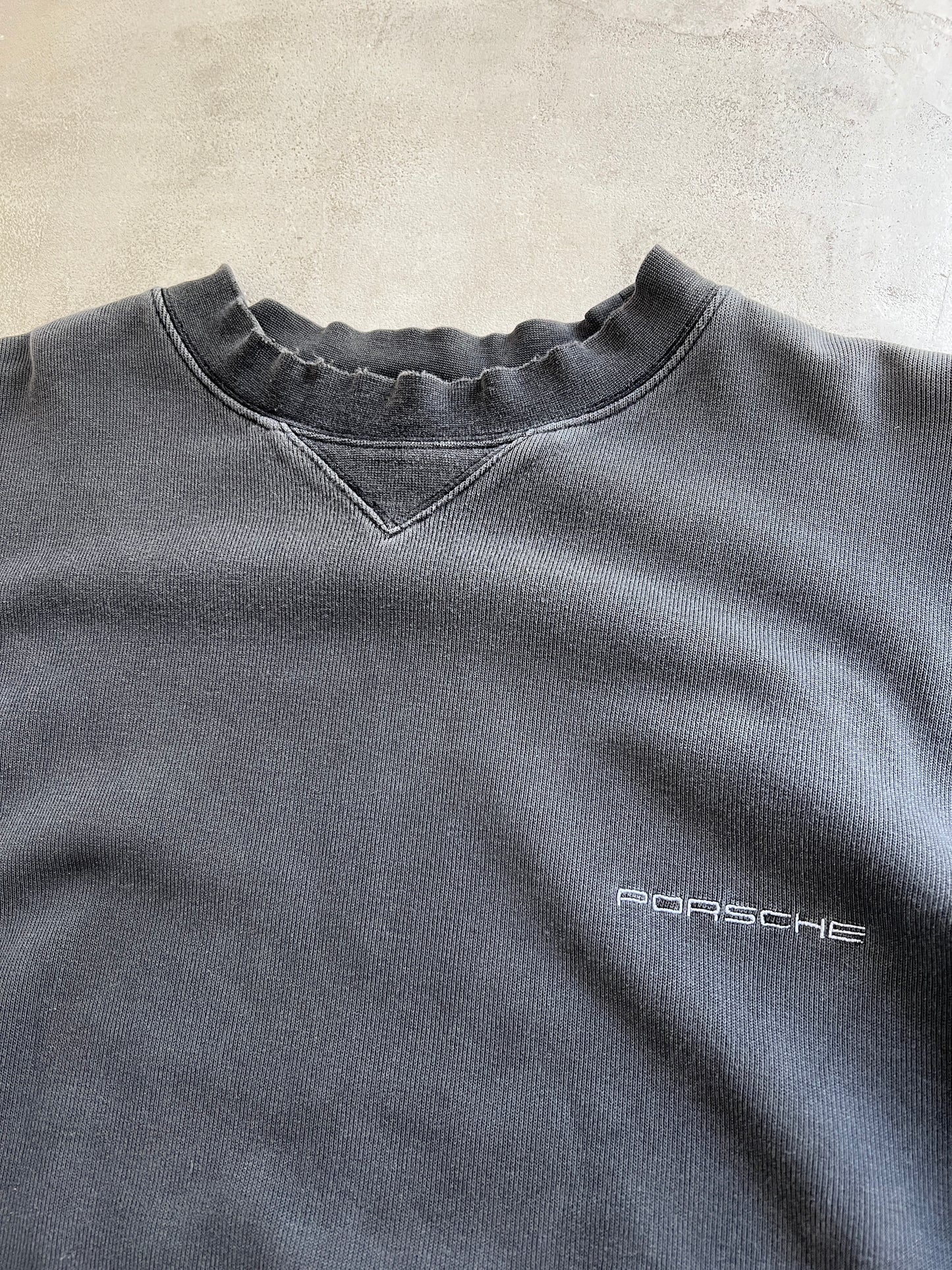 FADED BLACK PORSCHE SWEATER - 1990S - L