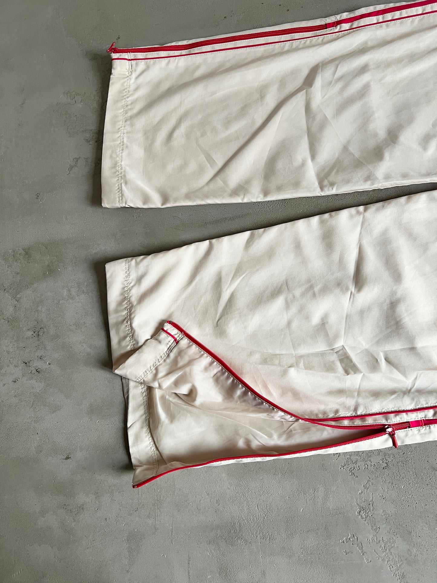 CREME/ROSE NIKE TRACK PANTS - 2000S - WOMENS L