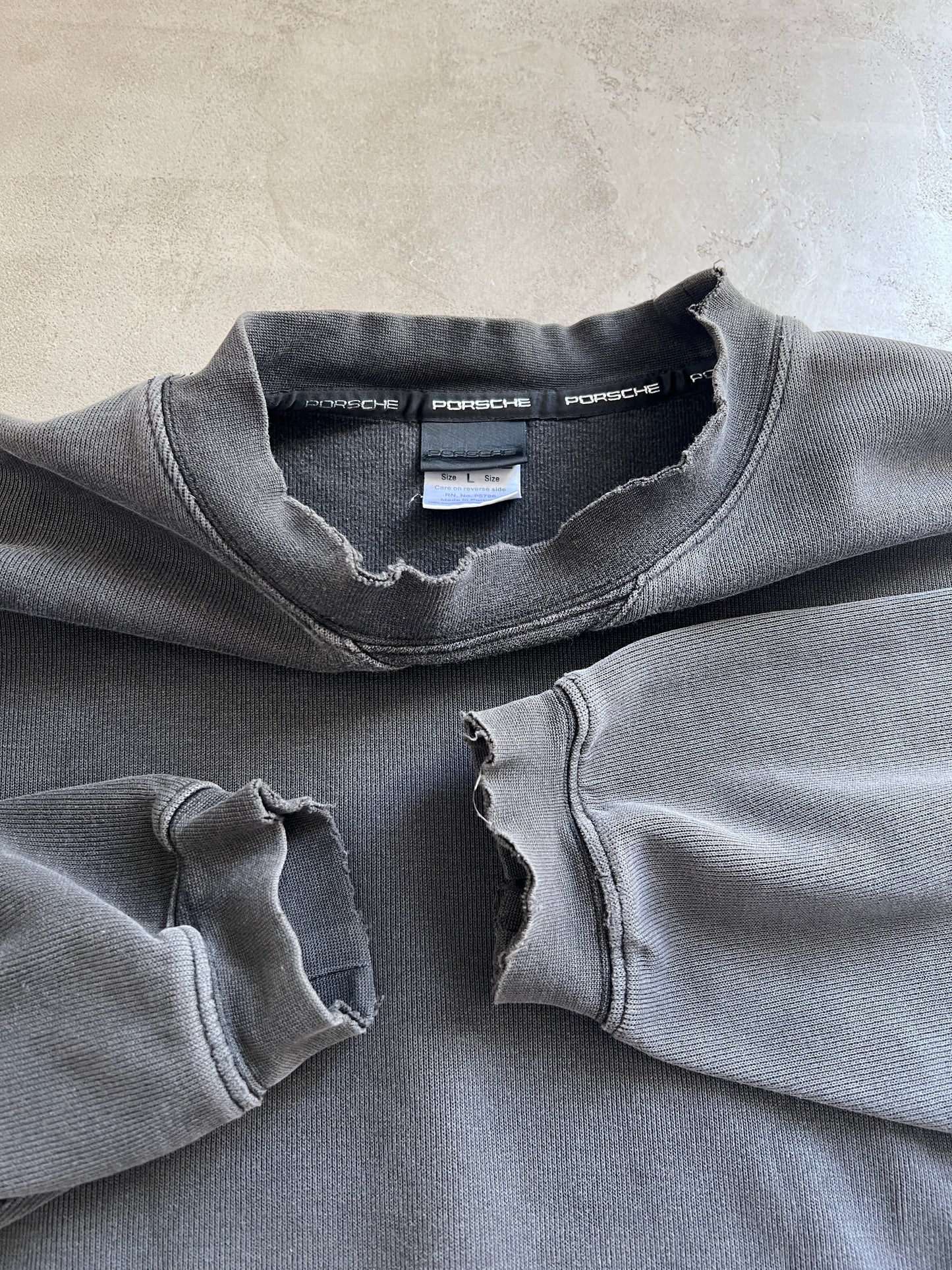 FADED BLACK PORSCHE SWEATER - 1990S - L