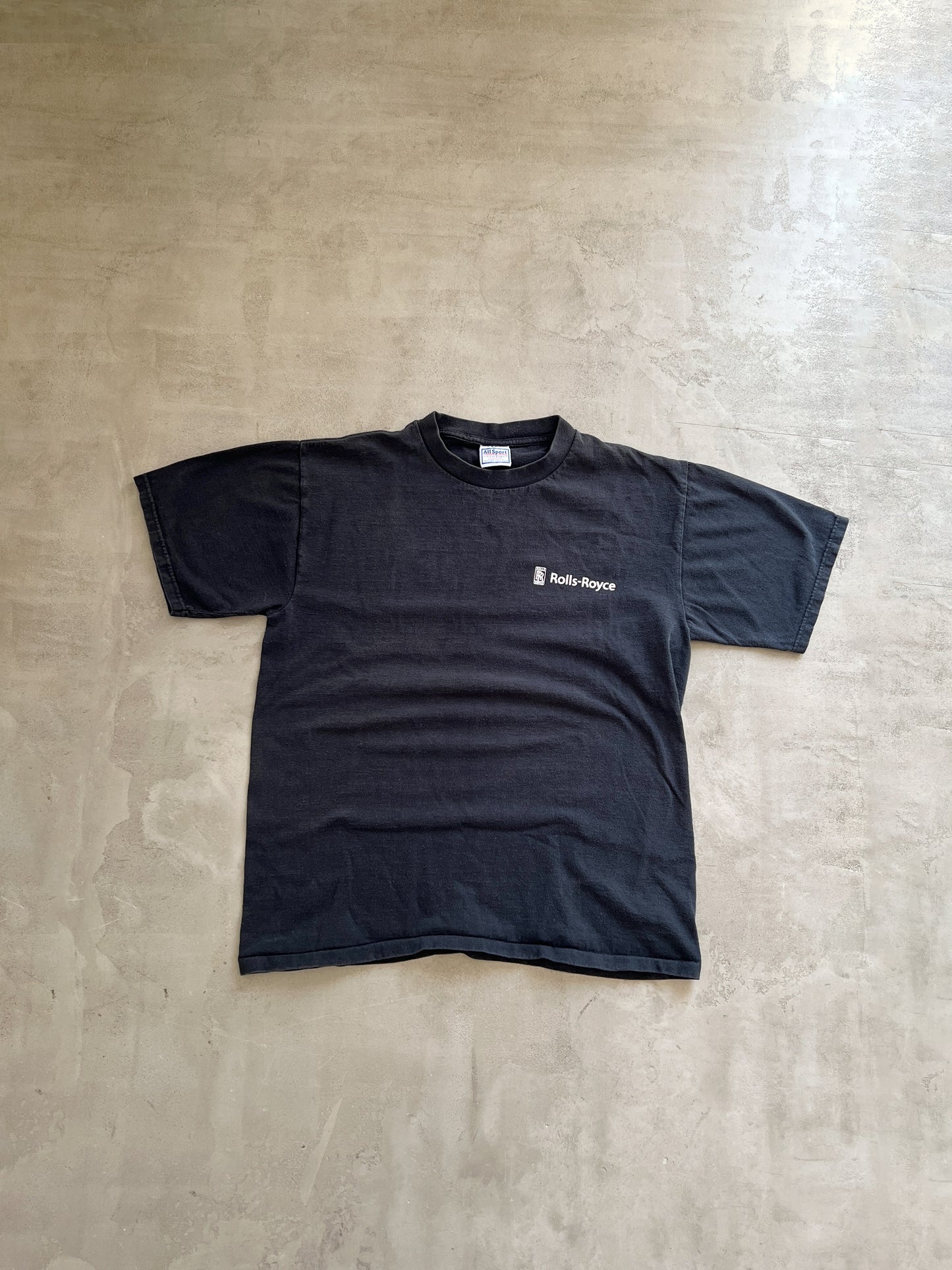 FADED BLACK ROLLS ROYCE TEE - 1990S - L/M