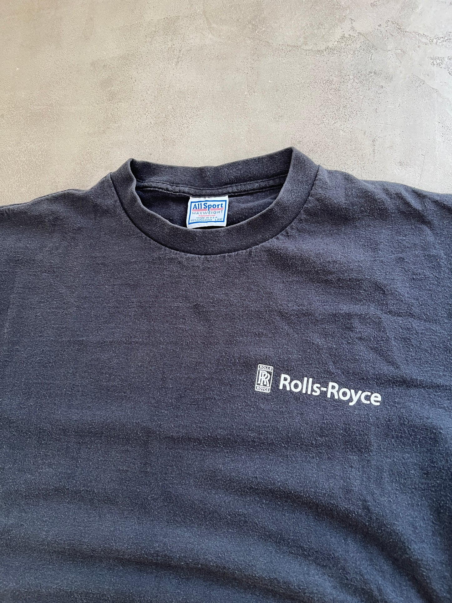 FADED BLACK ROLLS ROYCE TEE - 1990S - L/M