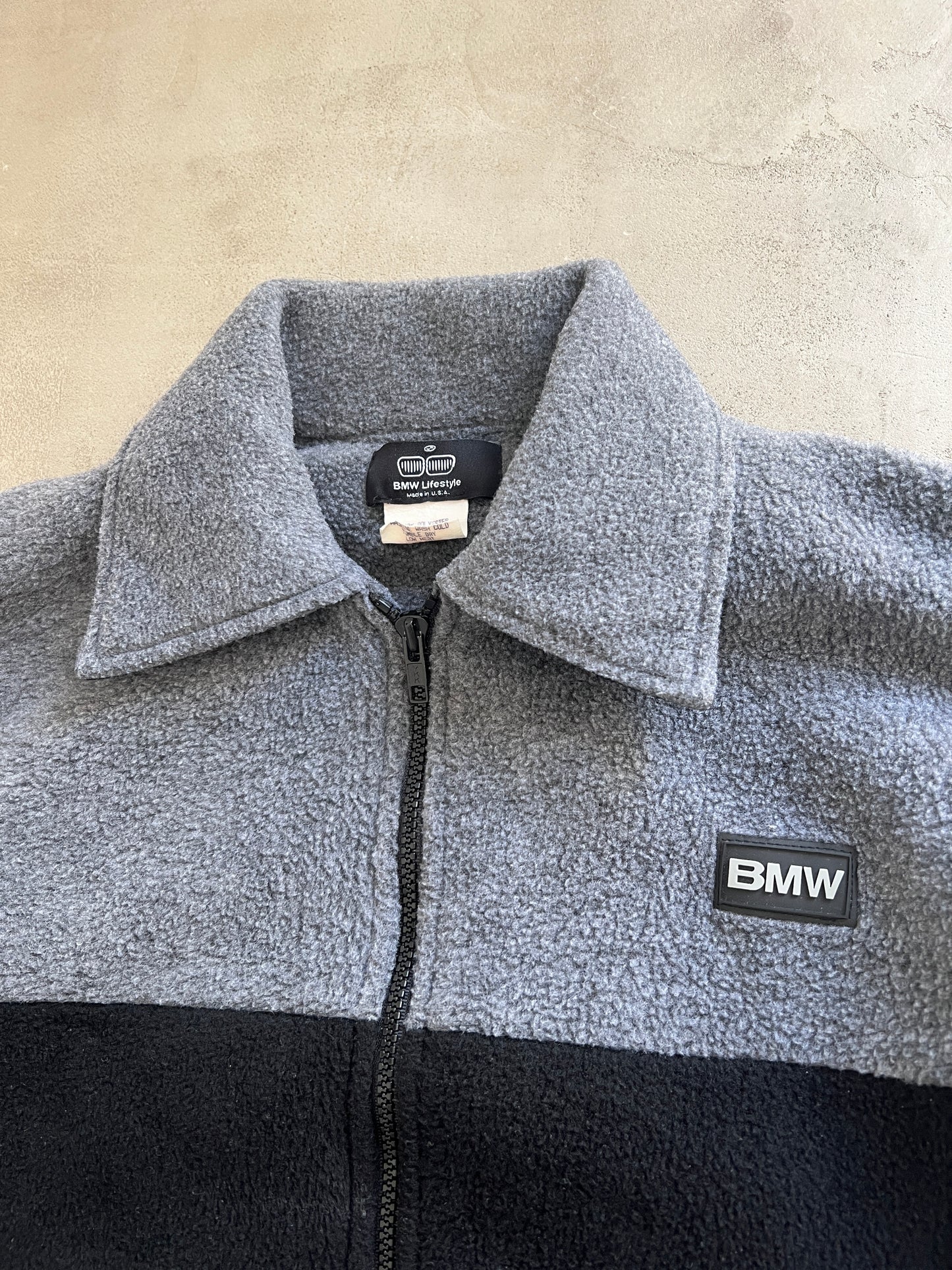GREY/BLACK BMW FLEECE - 1990S - L