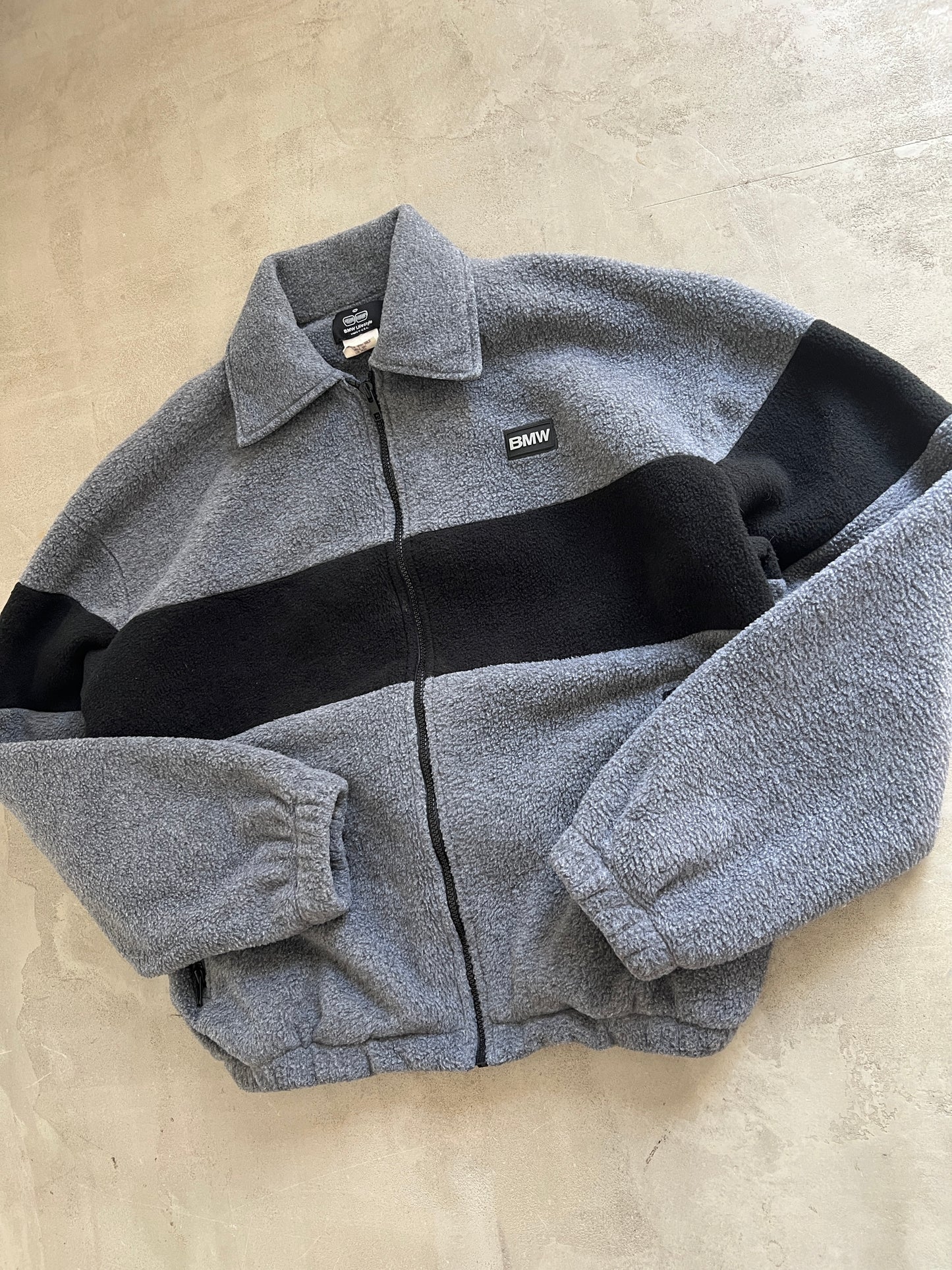 GREY/BLACK BMW FLEECE - 1990S - L