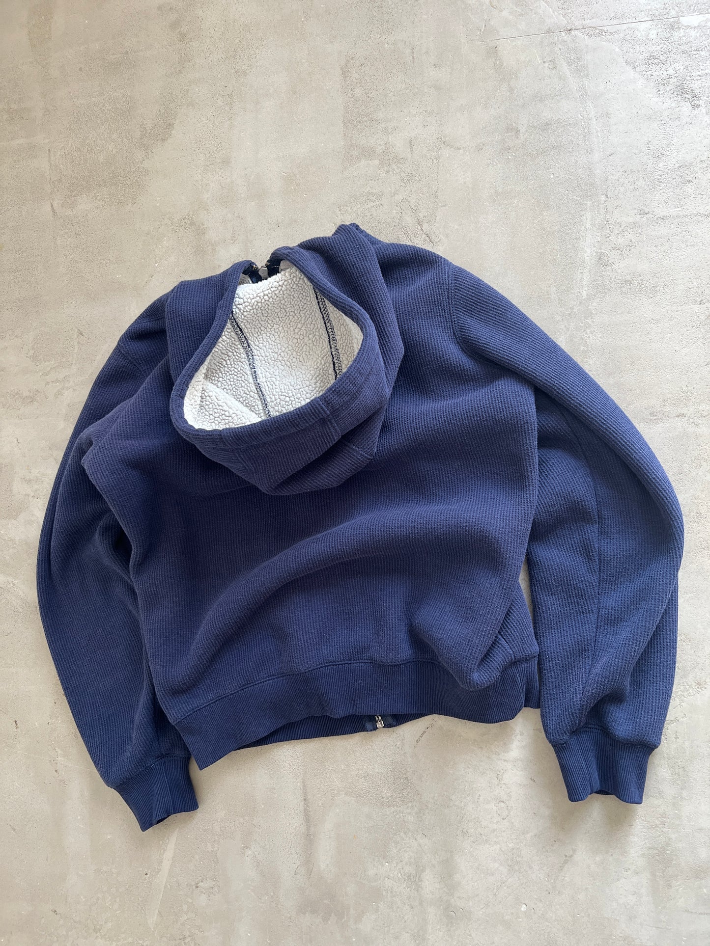 NAVY YANKEES ZIP UP HOODIE - 2000S - XS