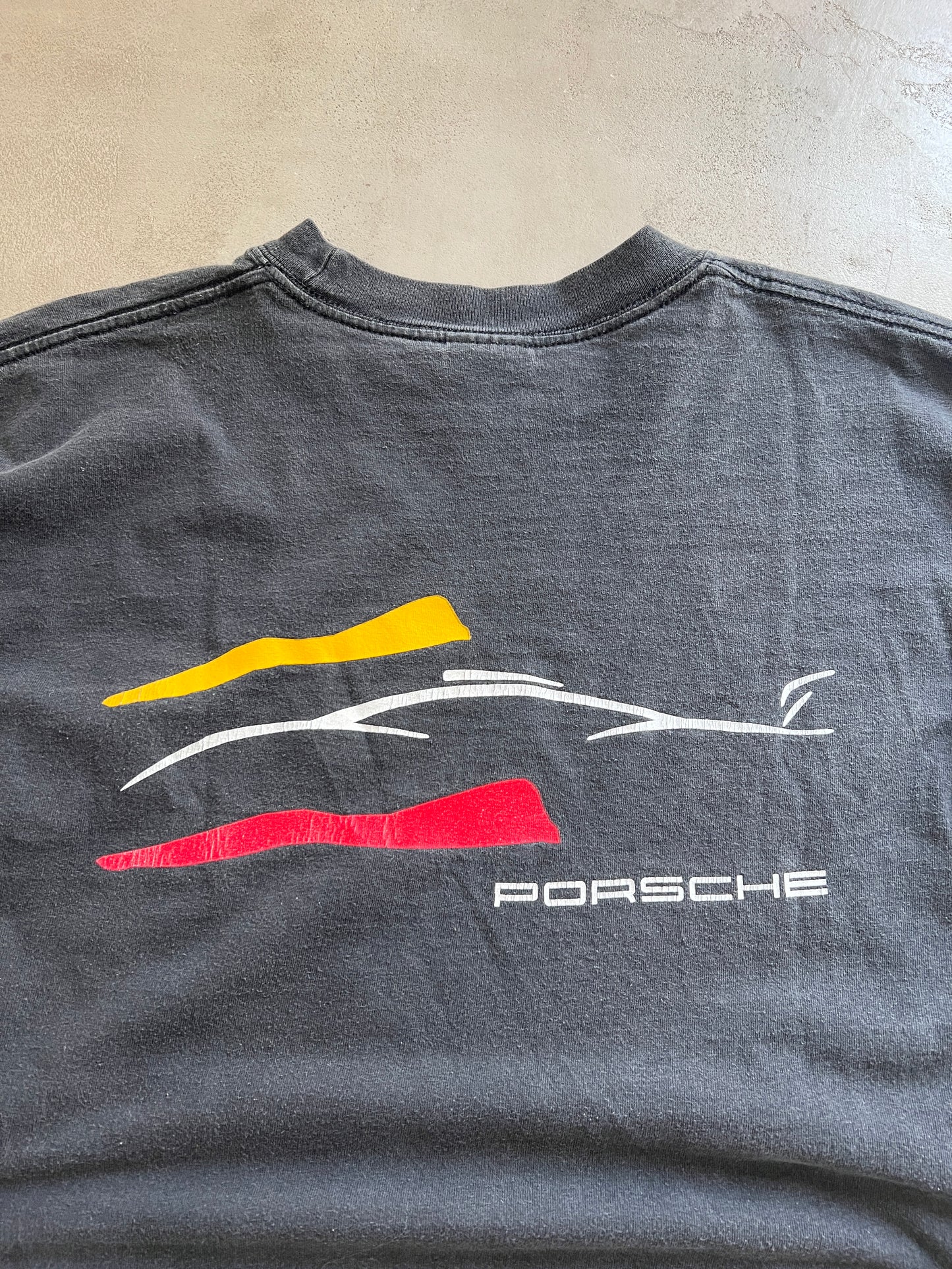 FADED BLACK PORSCHE LONGSLEEVE - 1990S - L