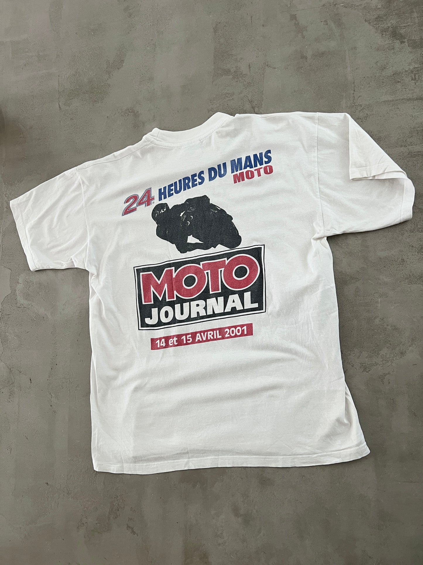 WHITE 24H LE MANS MOTO TEE - 2001 - M
