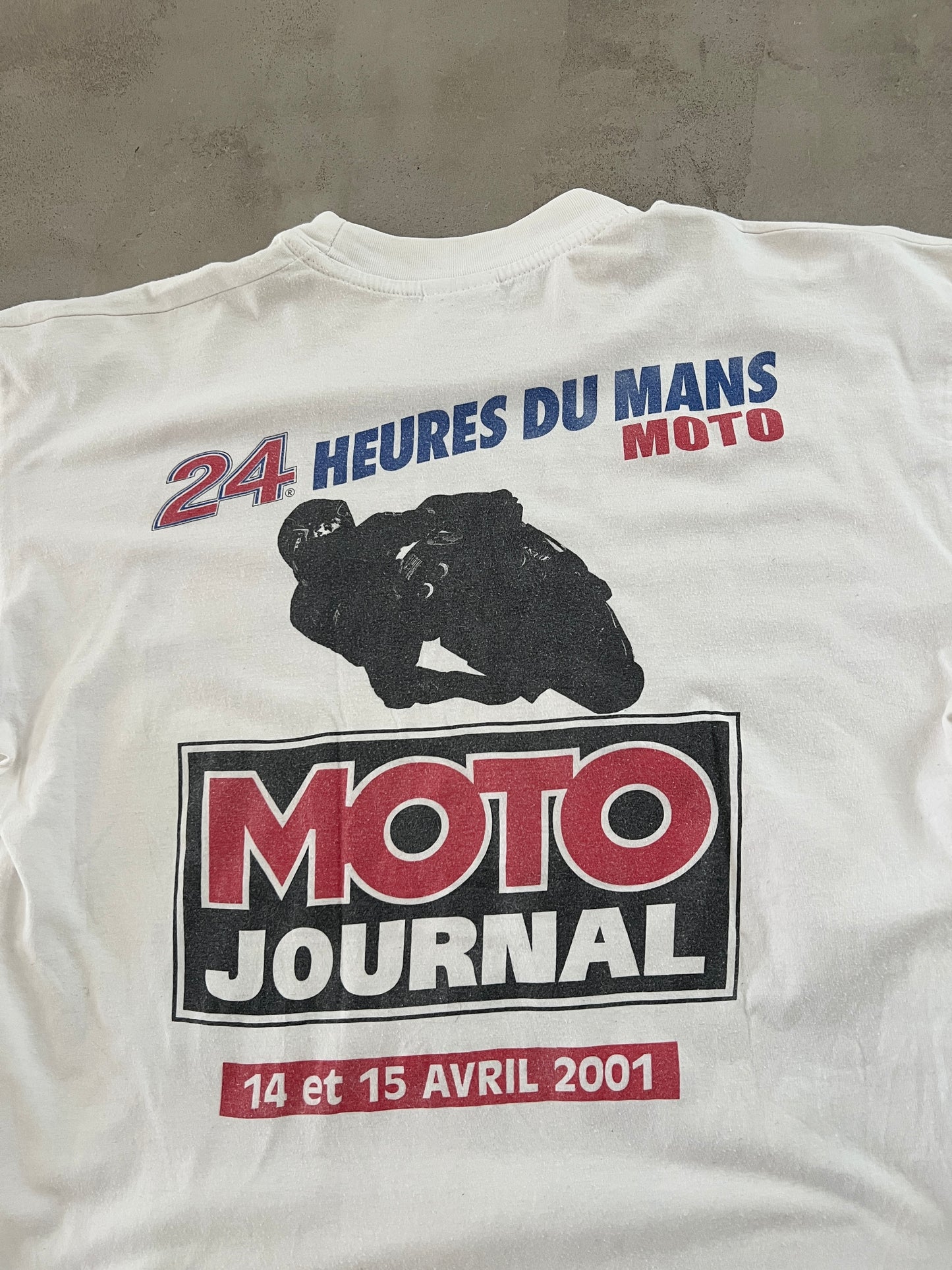WHITE 24H LE MANS MOTO TEE - 2001 - M
