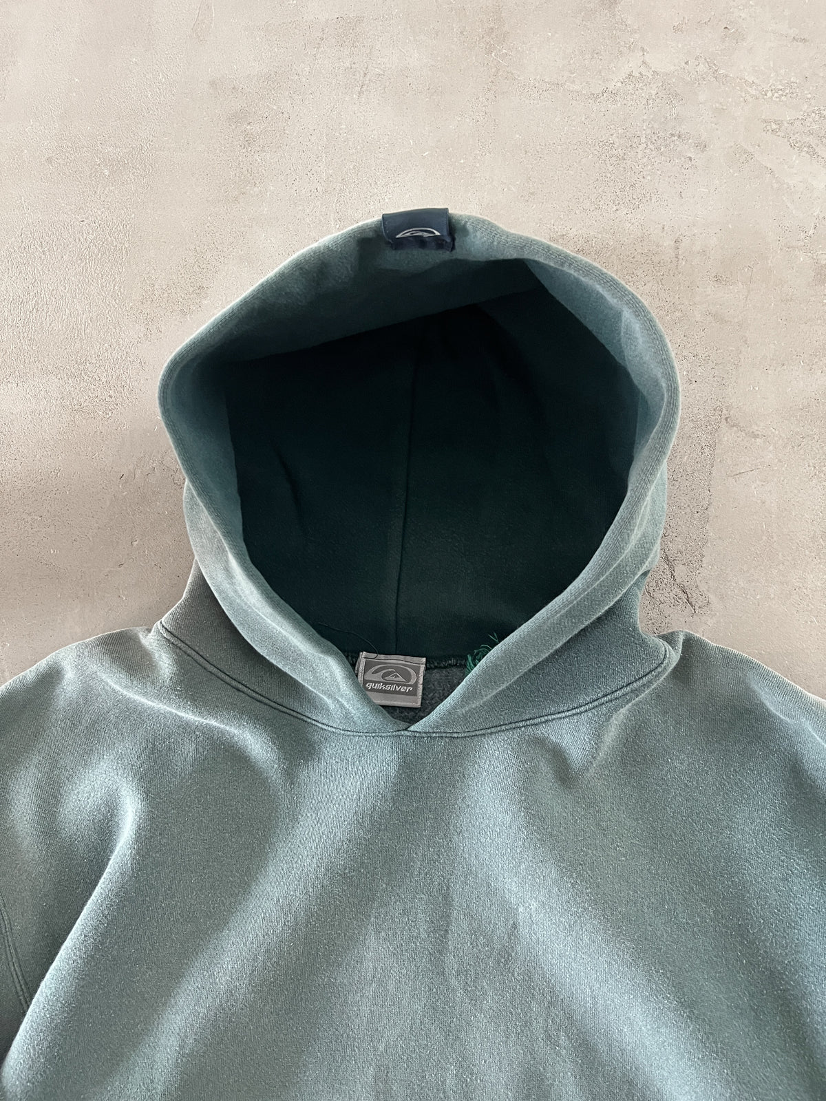 FADED GREEN QUICKSILVER HOODIE - 1990S - M