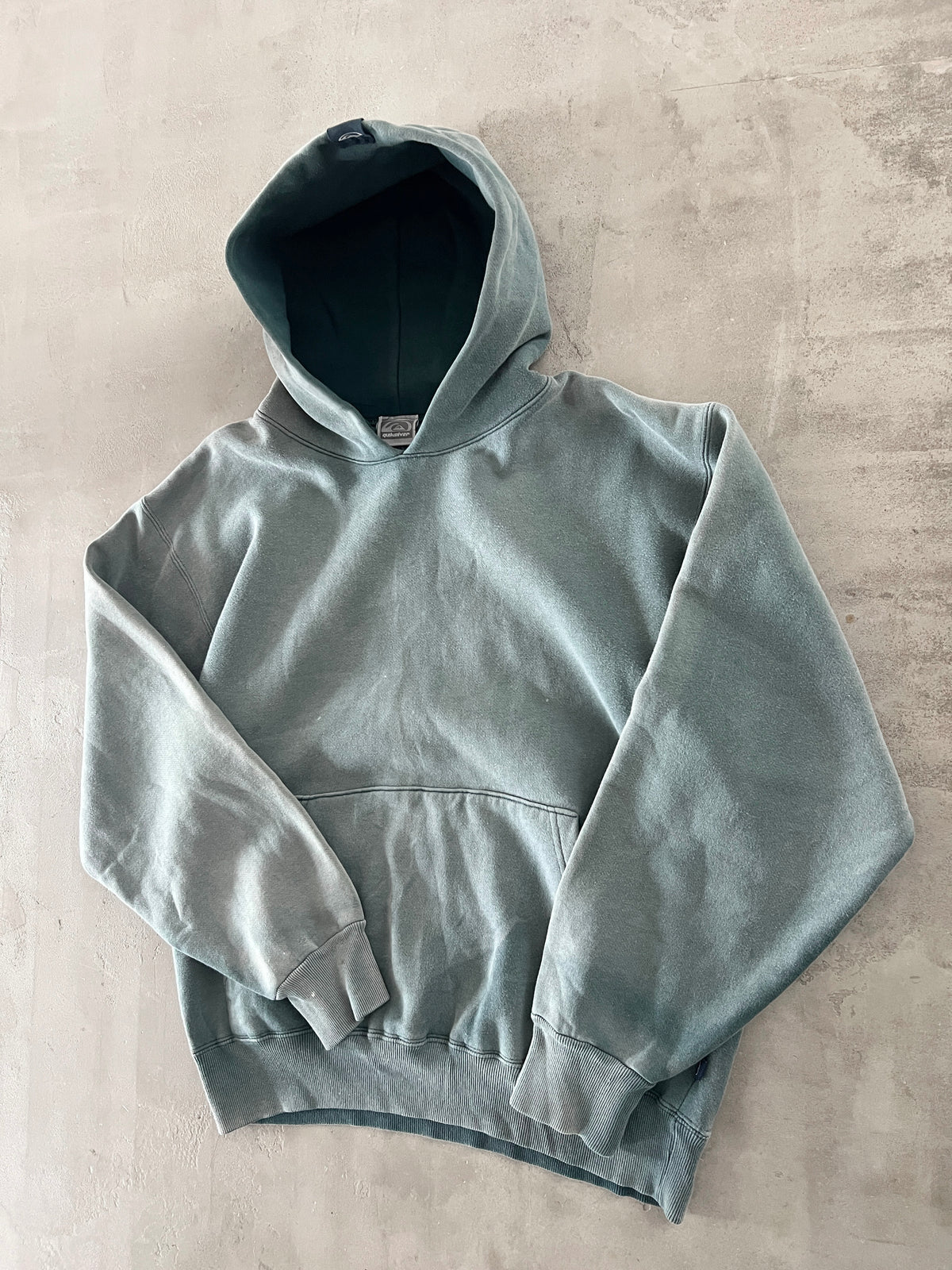 FADED GREEN QUICKSILVER HOODIE - 1990S - M