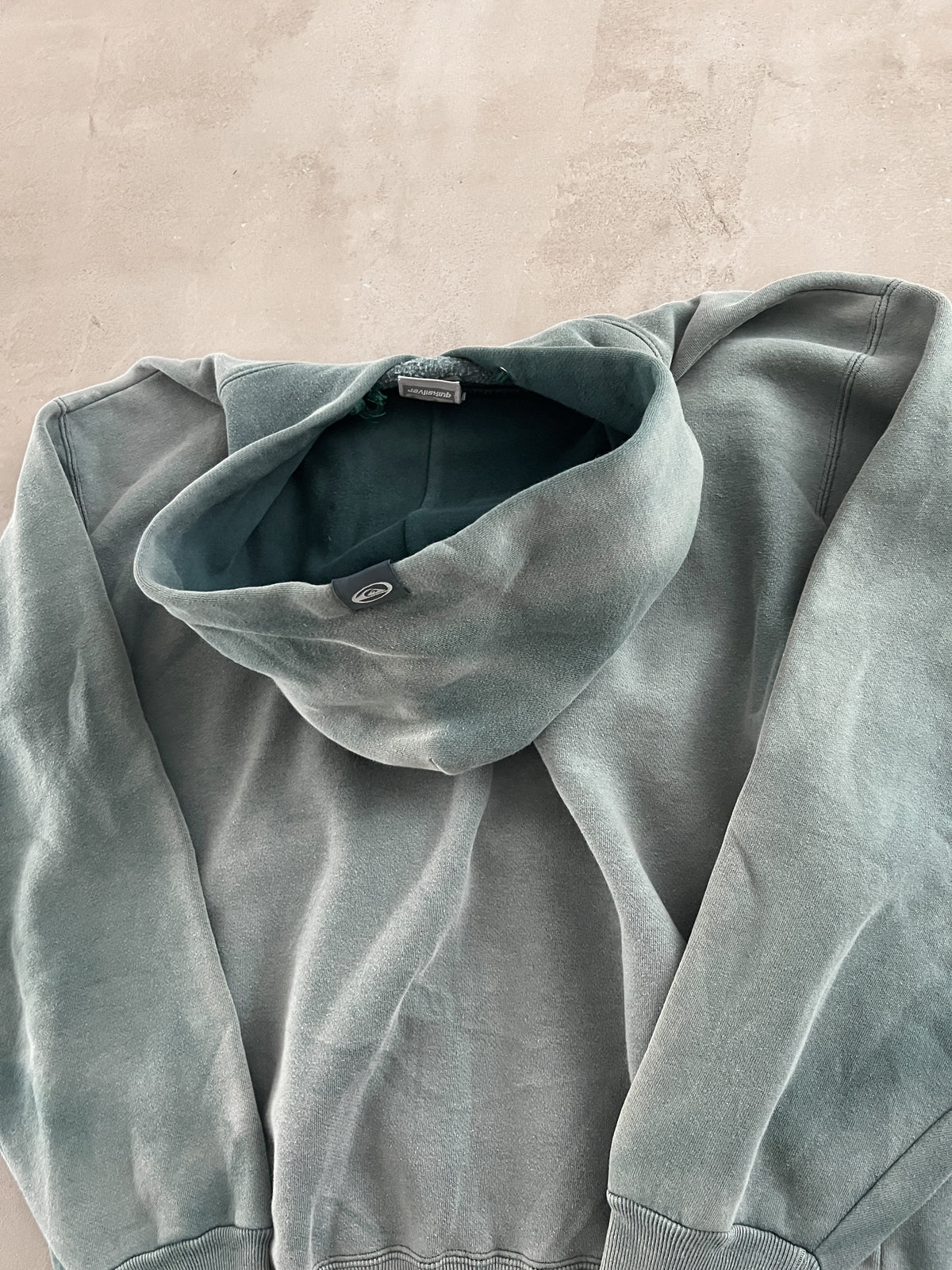 FADED GREEN QUICKSILVER HOODIE - 1990S - M