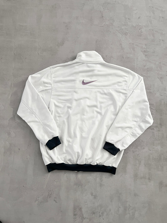 WHITE NIKE TRACK JACKET - 2000S - M