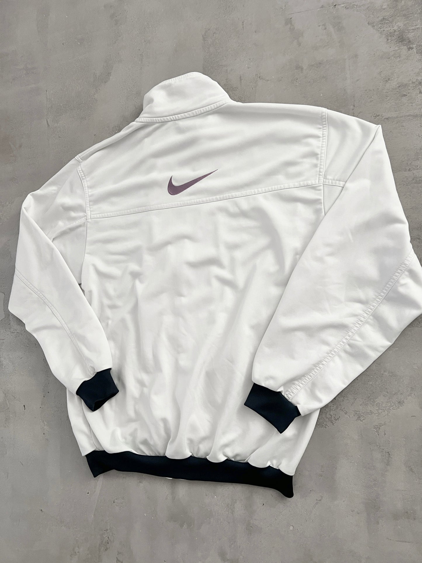 WHITE NIKE TRACK JACKET - 2000S - M