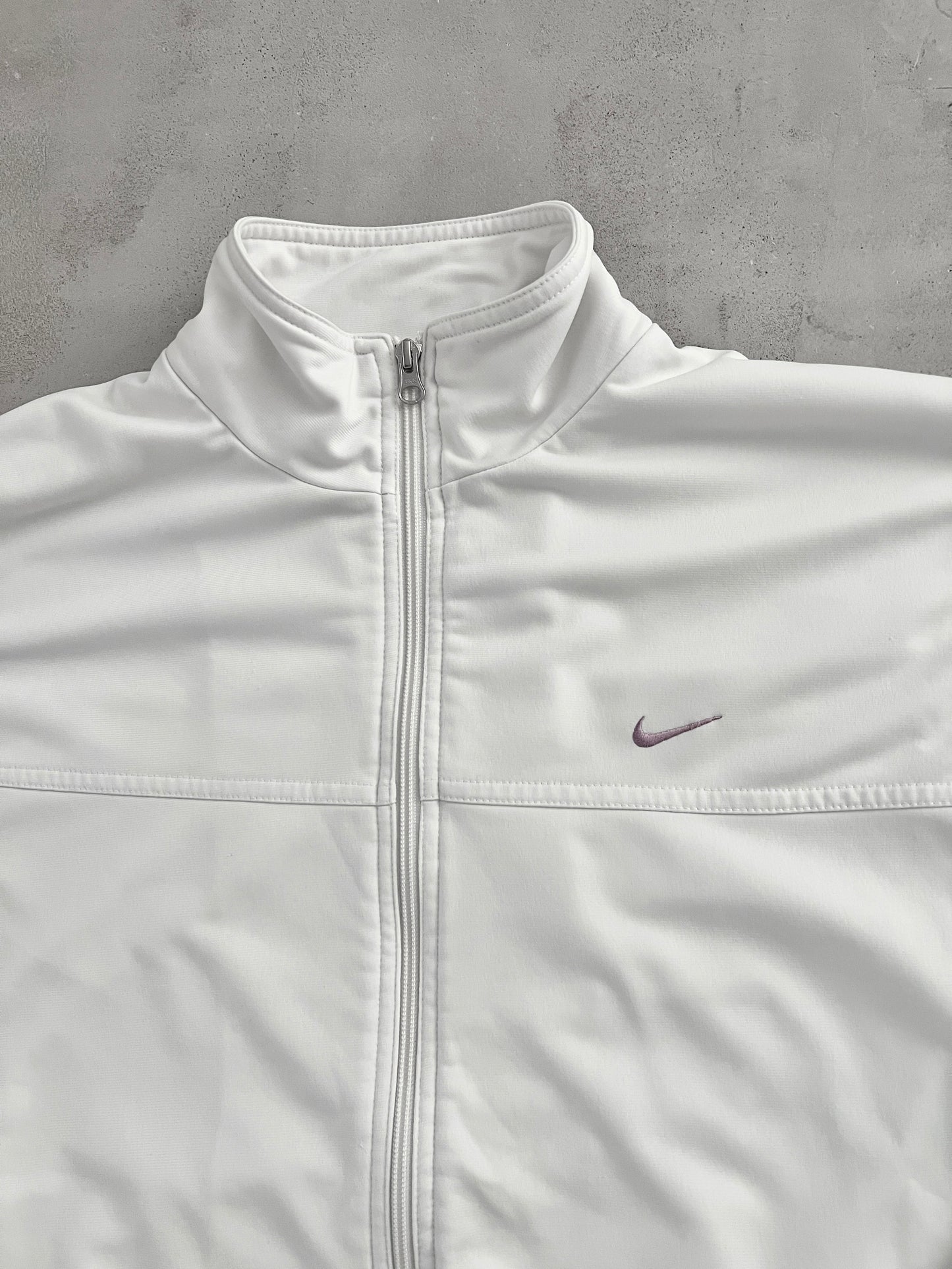 WHITE NIKE TRACK JACKET - 2000S - M